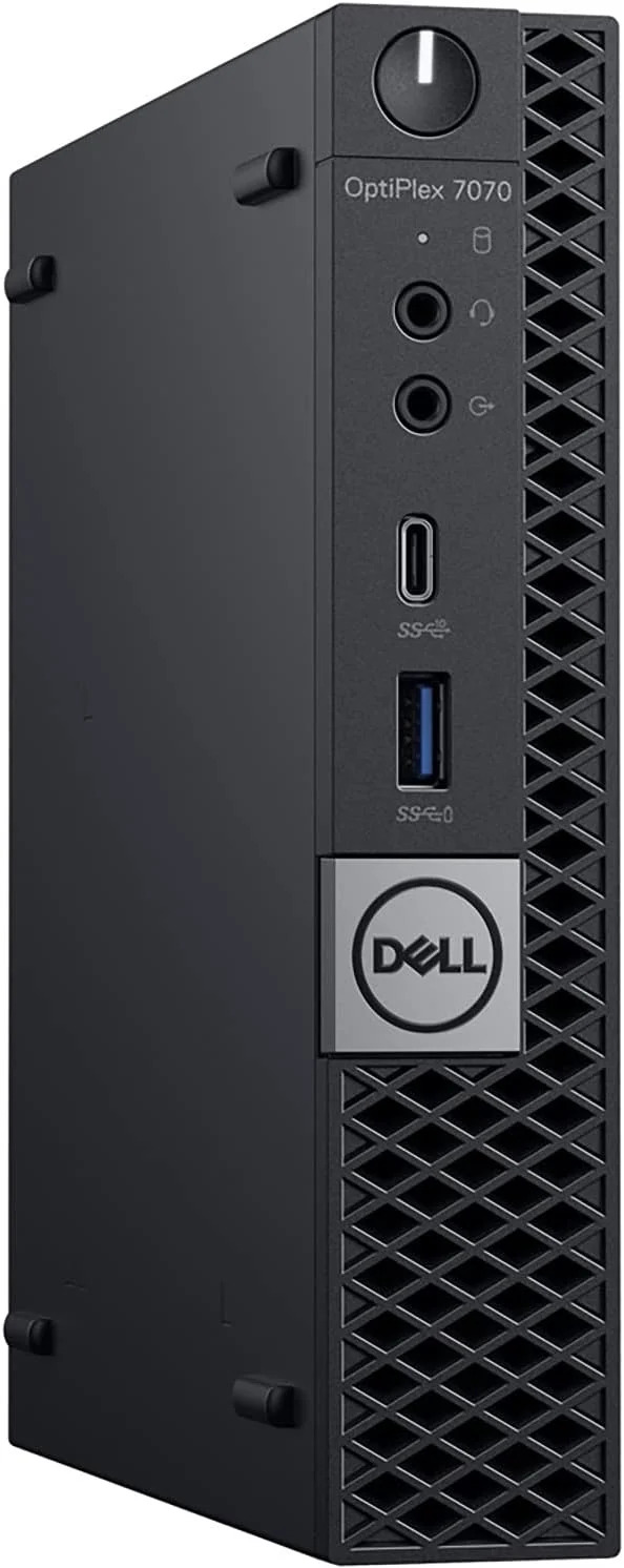 کامپیوتر رومیزی Dell OptiPlex 7070 Business Micro، پردازنده Intel Octa-Core i7 9700T تا 4.3 گیگاهرتز، 32 گیگابایت رم DDR4، 1 ترابایت SSD PCIe، وای فای 802.11AC، بلوتوث 5.0، Displayport، Type-C، ویندوز 11 پرو (بازسازی شده)