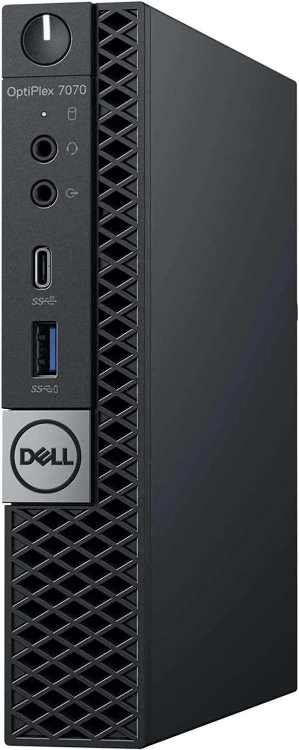 کامپیوتر رومیزی Dell OptiPlex 7070 Business Micro، پردازنده Intel Octa-Core i7 9700T تا 4.3 گیگاهرتز، 32 گیگابایت رم DDR4، 1 ترابایت SSD PCIe، وای فای 802.11AC، بلوتوث 5.0، Displayport، Type-C، ویندوز 11 پرو (بازسازی شده)
