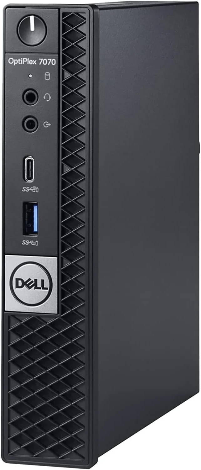 کامپیوتر رومیزی Dell OptiPlex 7070 Business Micro، پردازنده Intel Octa-Core i7 9700T تا 4.3 گیگاهرتز، 32 گیگابایت رم DDR4، 1 ترابایت SSD PCIe، وای فای 802.11AC، بلوتوث 5.0، Displayport، Type-C، ویندوز 11 پرو (بازسازی شده)