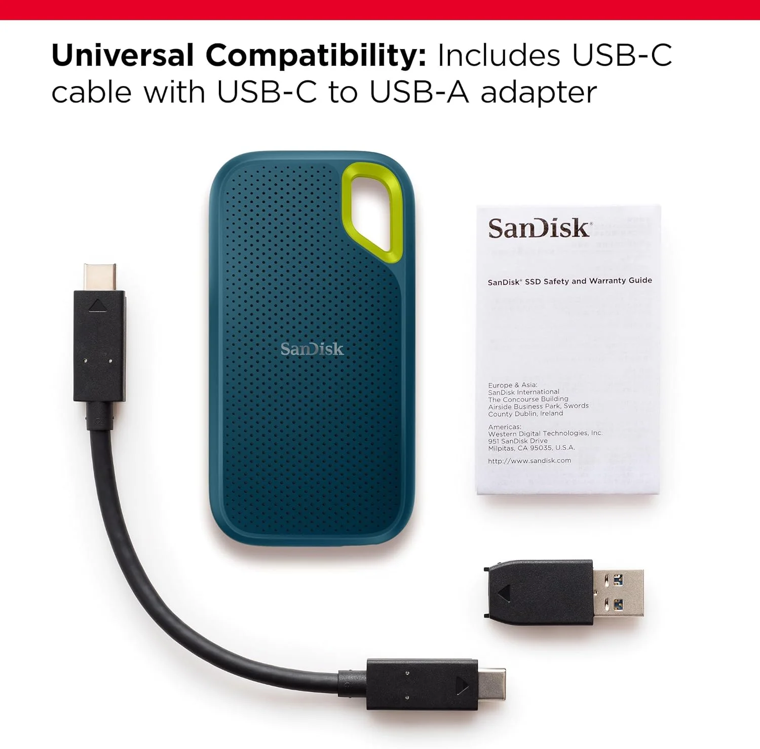 اس اس دی اکسترنال قابل حمل SanDisk Extreme با ظرفیت 1 ترابایت، سرعت خواندن 1050 مگابایت بر ثانیه، سرعت نوشتن 1000 مگابایت بر ثانیه، محافظت در برابر سقوط از ارتفاع 3 متری، مقاومت در برابر آب و گرد و غبار IP65، رمزگذاری سخت افزاری، سازگار با PC، MAC و گوشی های هوشمند Type-C، رنگ Monterey/آبی اس اس دی اکسترنال قابل حمل SanDisk Extreme با ظرفیت 1 ترابایت، سرعت خواندن 1050 مگابایت بر ثانیه، سرعت نوشتن 1000 مگابایت بر ثانیه، محافظت در برابر سقوط از ارتفاع 3 متری، مقاومت در برابر آب و گرد و غبار IP65، رمزگذاری سخت افزاری، سازگار با PC، MAC و گوشی های هوشمند Type-C، رنگ Monterey/آبی
