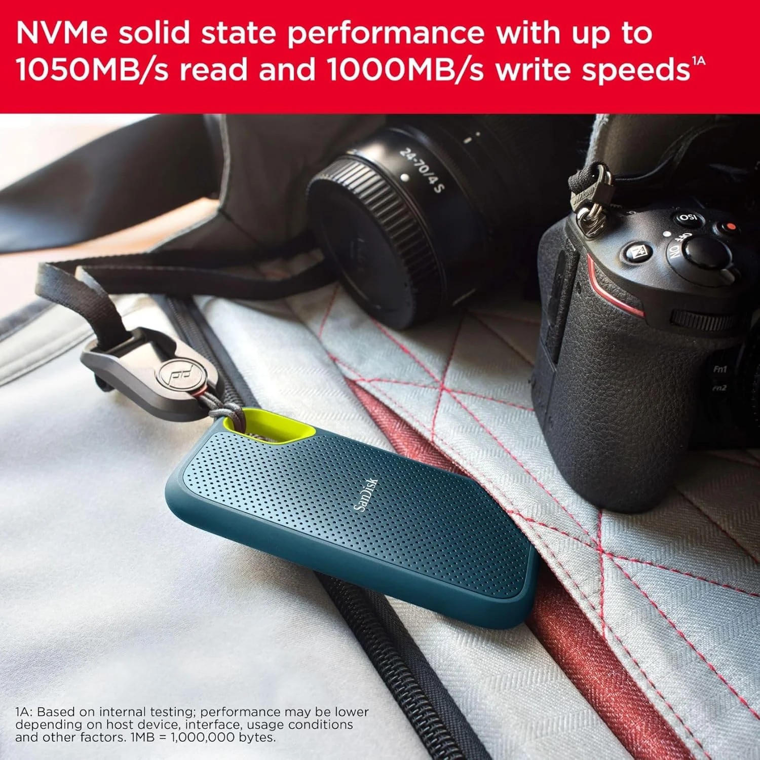 اس اس دی اکسترنال قابل حمل SanDisk Extreme با ظرفیت 1 ترابایت، سرعت خواندن 1050 مگابایت بر ثانیه، سرعت نوشتن 1000 مگابایت بر ثانیه، محافظت در برابر سقوط از ارتفاع 3 متری، مقاومت در برابر آب و گرد و غبار IP65، رمزگذاری سخت افزاری، سازگار با PC، MAC و گوشی های هوشمند Type-C، رنگ Monterey/آبی اس اس دی اکسترنال قابل حمل SanDisk Extreme با ظرفیت 1 ترابایت، سرعت خواندن 1050 مگابایت بر ثانیه، سرعت نوشتن 1000 مگابایت بر ثانیه، محافظت در برابر سقوط از ارتفاع 3 متری، مقاومت در برابر آب و گرد و غبار IP65، رمزگذاری سخت افزاری، سازگار با PC، MAC و گوشی های هوشمند Type-C، رنگ Monterey/آبی