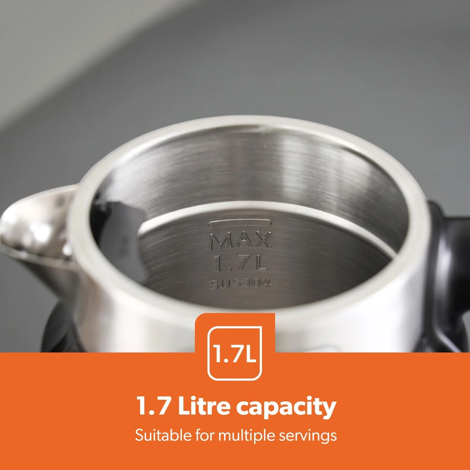 کتری برقی هوشمند 1.7 لیتری Geepas مدل GK38034 با بدنه استیل ضد زنگ، کنترل آسان از طریق اپلیکیشن Tuya، سازگار با Alexa، دارای ویژگی‌های ایمنی متعدد، مناسب برای جوشاندن آب، شیر، چای، مجهز به کنترلر Strix با توان 2200 وات و 2 سال گارانتی - رنگ مشکی