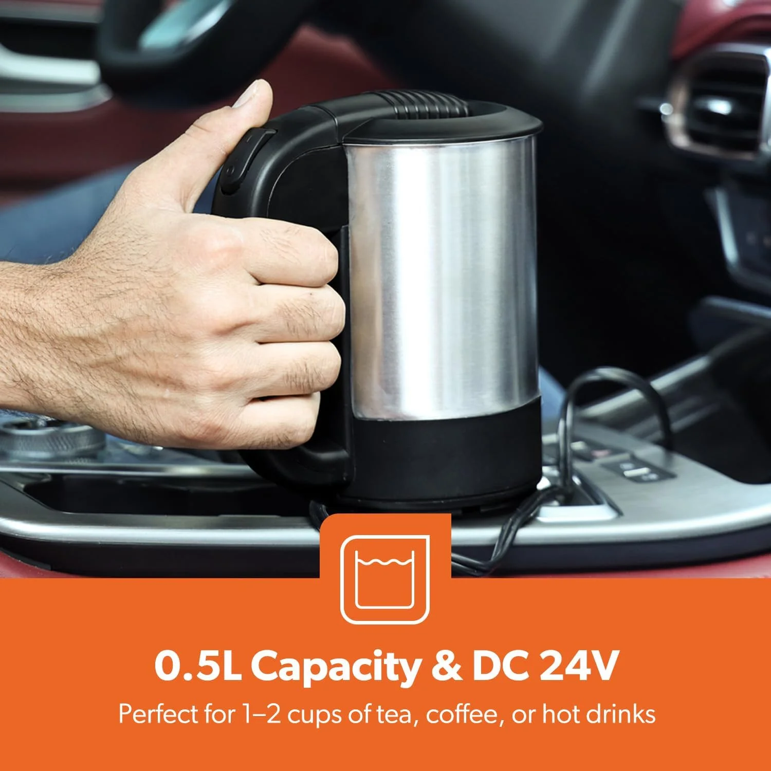 کتری استیل کامیونی Geepas با ظرفیت 0.5 لیتر | GK38047 | المنت حرارتی مخفی | محافظت در برابر جوش خشک و گرم شدن بیش از حد | چراغ نشانگر | خاموش شدن خودکار کتری استیل کامیونی Geepas با ظرفیت 0.5 لیتر | GK38047 | المنت حرارتی مخفی | محافظت در برابر جوش خشک و گرم شدن بیش از حد | چراغ نشانگر | خاموش شدن خودکار