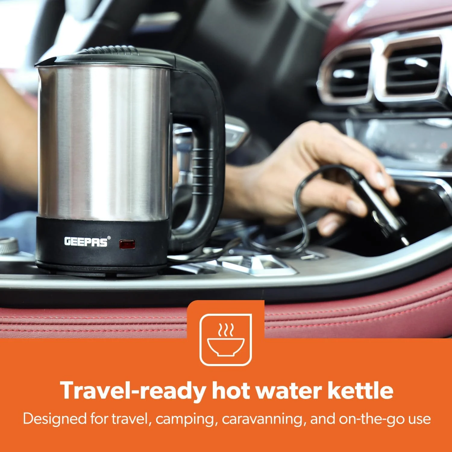 کتری استیل کامیونی Geepas با ظرفیت 0.5 لیتر | GK38047 | المنت حرارتی مخفی | محافظت در برابر جوش خشک و گرم شدن بیش از حد | چراغ نشانگر | خاموش شدن خودکار کتری استیل کامیونی Geepas با ظرفیت 0.5 لیتر | GK38047 | المنت حرارتی مخفی | محافظت در برابر جوش خشک و گرم شدن بیش از حد | چراغ نشانگر | خاموش شدن خودکار