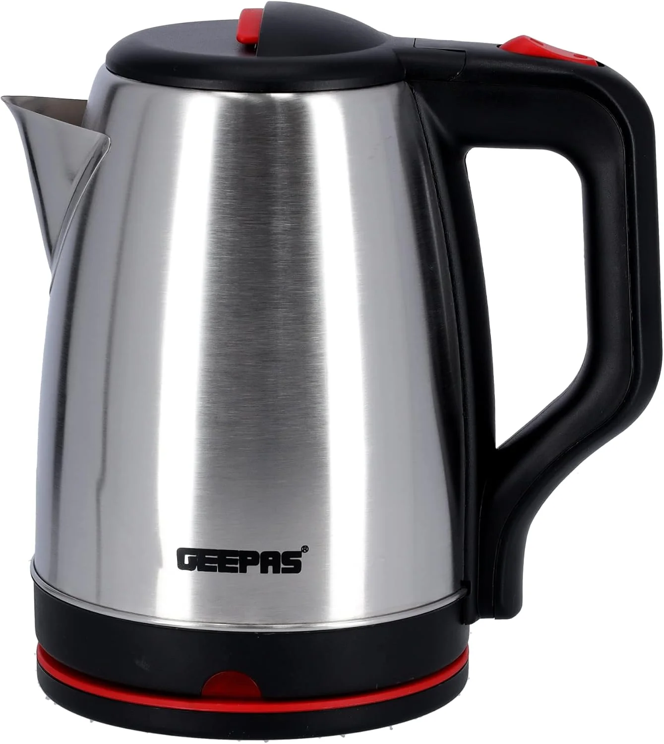 کتری برقی استیل 1.8 لیتری Geepas مدل GK38044 | کتری برقی بدون سیم 360 درجه، محافظت در برابر خشک شدن و قطع خودکار | ایده آل برای جوشاندن آب، شیر، چای | 1500 وات | نقره ای کتری برقی استیل 1.8 لیتری Geepas مدل GK38044 | کتری برقی بدون سیم 360 درجه، محافظت در برابر خشک شدن و قطع خودکار | ایده آل برای جوشاندن آب، شیر، چای | 1500 وات | نقره ای