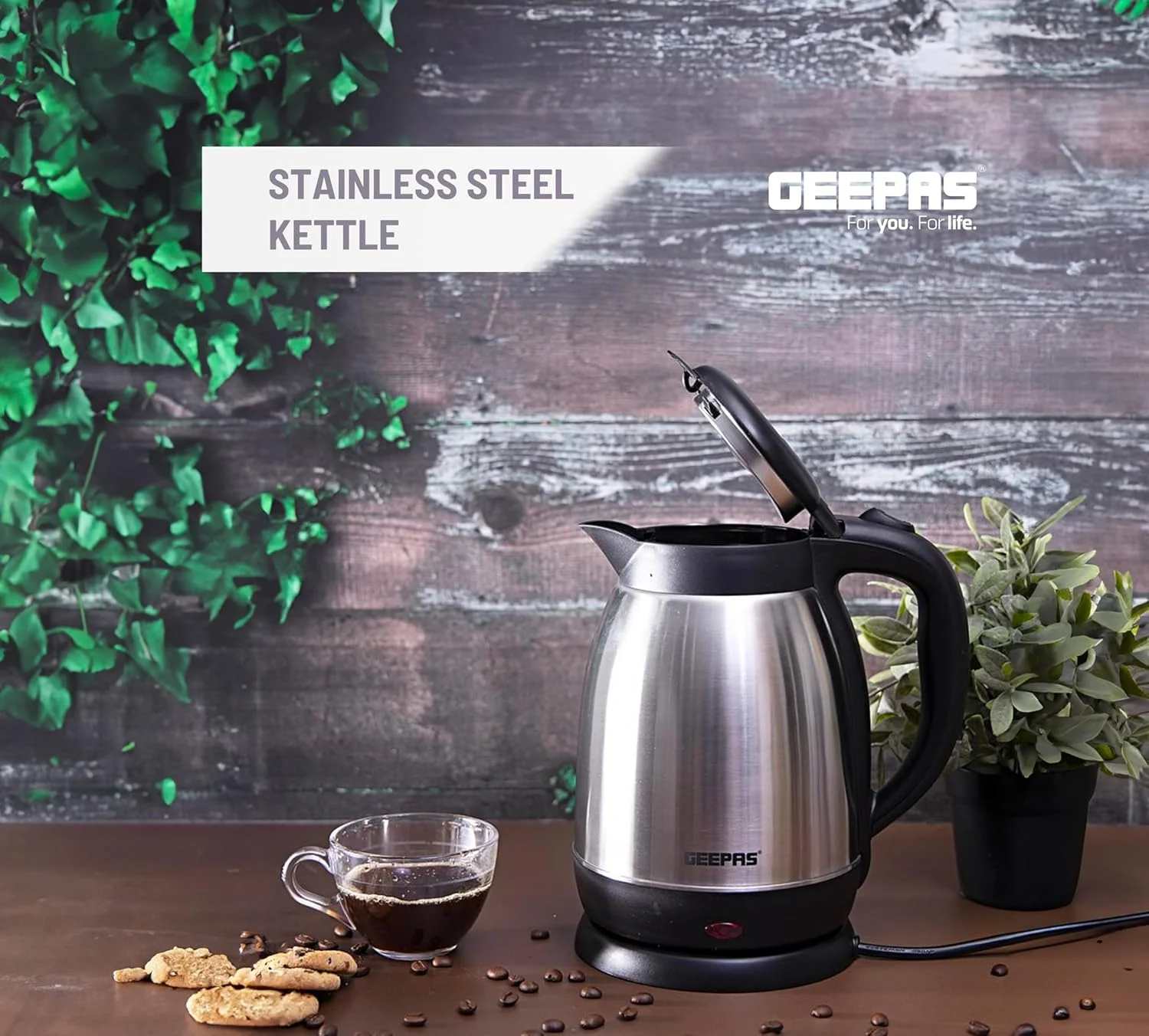 کتری برقی 1.5 لیتری استیل ضد زنگ Geepas - GK5459