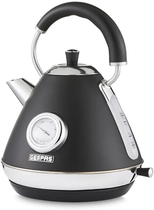 کتری برقی استیل بدون سیم GK38073UK-BK با ظرفیت 1.7 لیتر، دارای کنترلر Strix، جوش سریع 3000 وات، نشانگر دما، محافظت در برابر جوش خشک، خاموش شدن خودکار و فیلتر جداشدنی کتری برقی استیل بدون سیم GK38073UK-BK با ظرفیت 1.7 لیتر، دارای کنترلر Strix، جوش سریع 3000 وات، نشانگر دما، محافظت در برابر جوش خشک، خاموش شدن خودکار و فیلتر جداشدنی