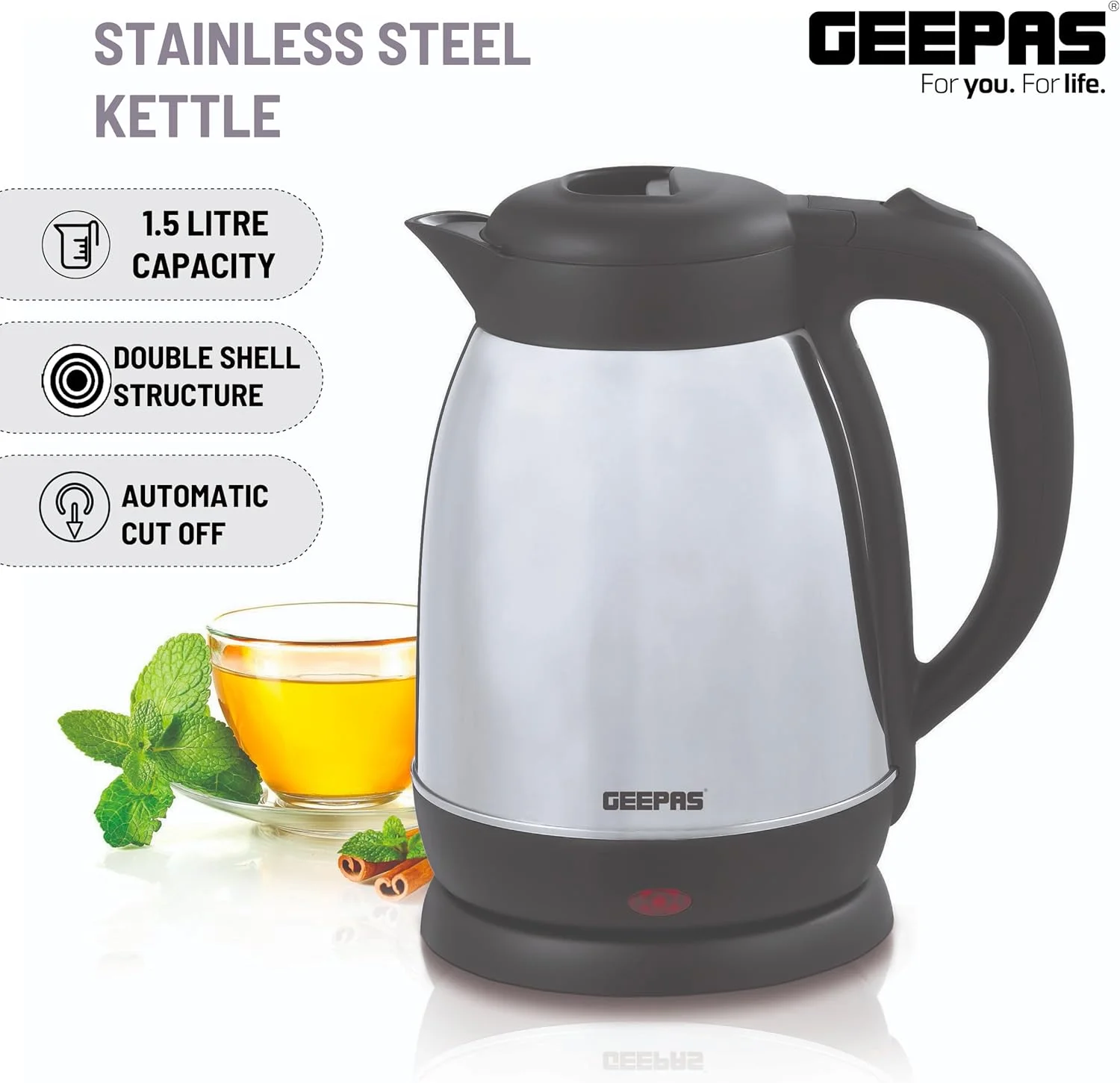 کتری برقی 1.5 لیتری استیل ضد زنگ Geepas - GK5459