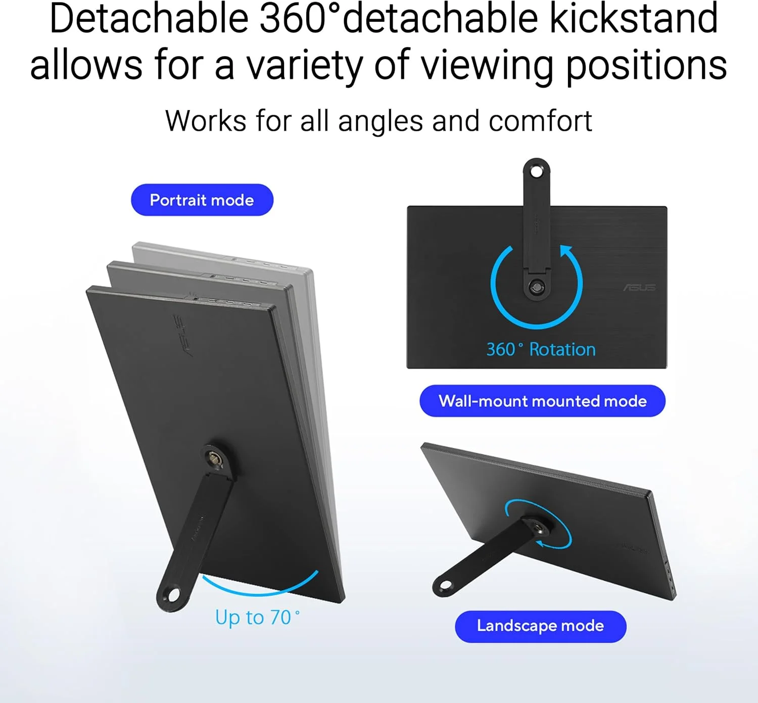 مانیتور قابل حمل 16 اینچی USB ایسوس ZenScreen (MB169CK) - Full HD، IPS، USB-C دوگانه، Mini-HDMI، مراقبت از چشم، بدون سوسو، فیلتر نور آبی، سطح ضد تابش، پایه 360 درجه، 3 سال گارانتی