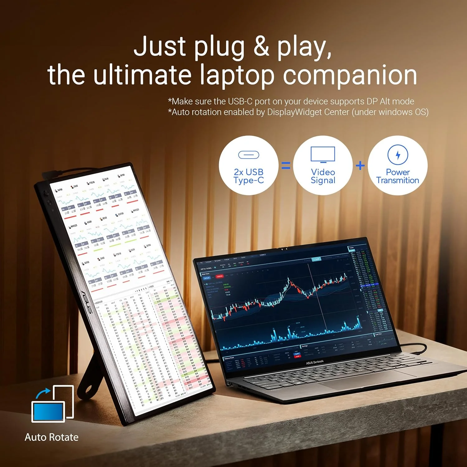 مانیتور قابل حمل 16 اینچی USB ایسوس ZenScreen (MB169CK) - Full HD، IPS، USB-C دوگانه، Mini-HDMI، مراقبت از چشم، بدون سوسو، فیلتر نور آبی، سطح ضد تابش، پایه 360 درجه، 3 سال گارانتی