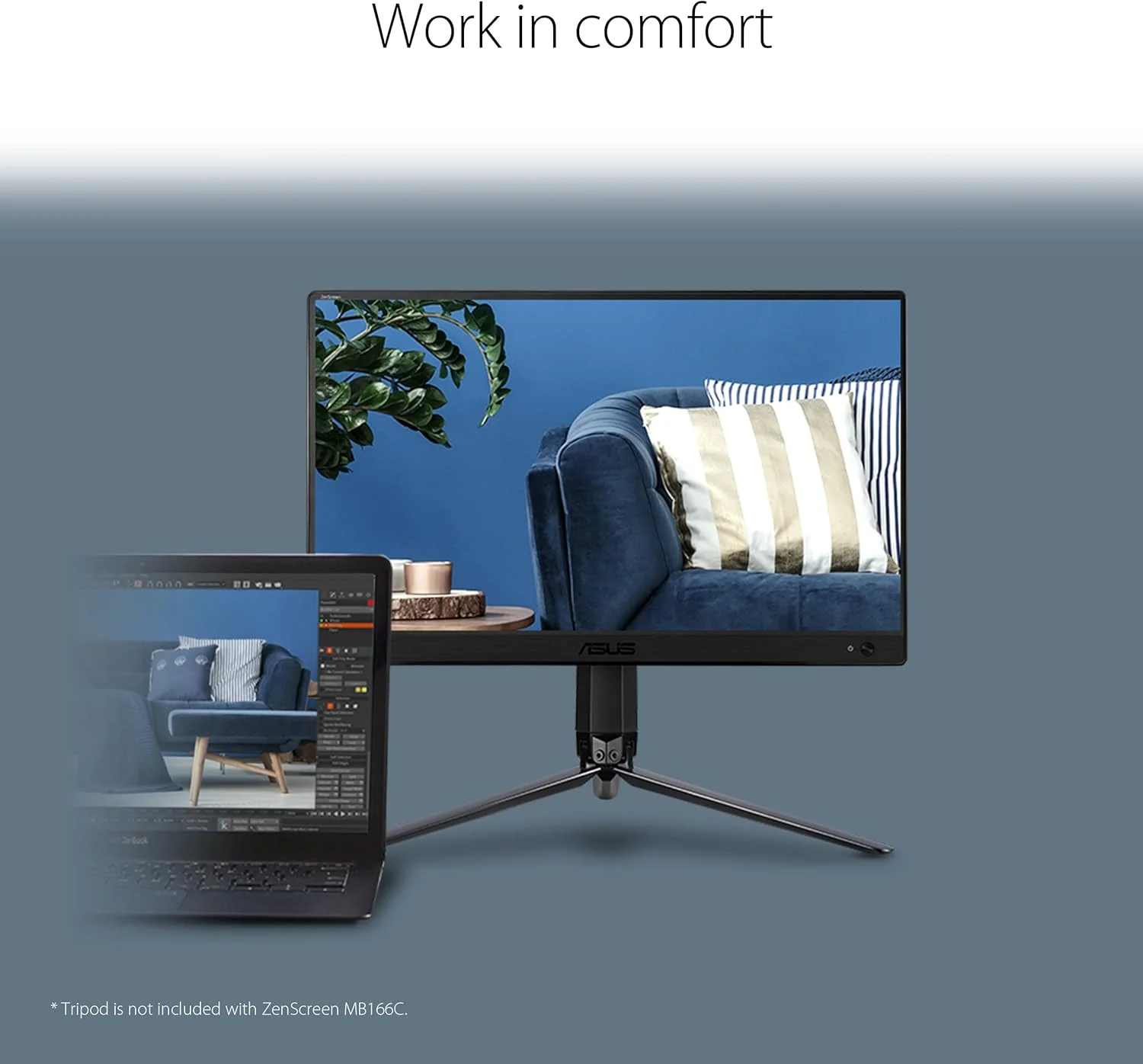 مانیتور قابل حمل USB ایسوس ZenScreen MB166C - 15.6 اینچ، Full HD