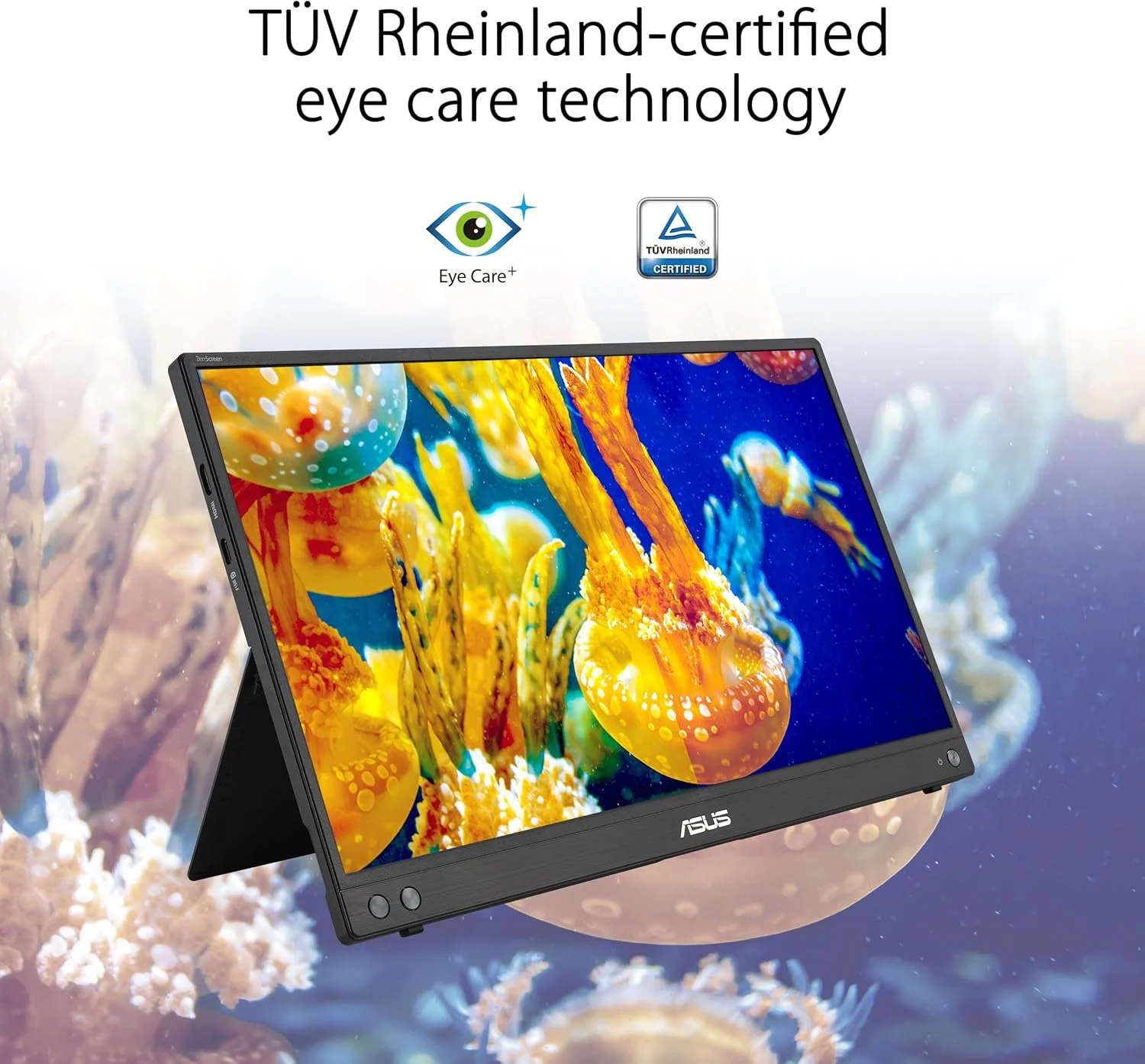 مانیتور قابل حمل ASUS ZenScreen 16 اینچ (15.6 اینچ قابل مشاهده) 1080P USB-C (MB16AHV) - Full HD، IPS، فیلتر نور آبی، ضد تابش نور، Mini HDMI، پایه، قابل نصب روی سه پایه، آستین محافظ، 3 سال گارانتی