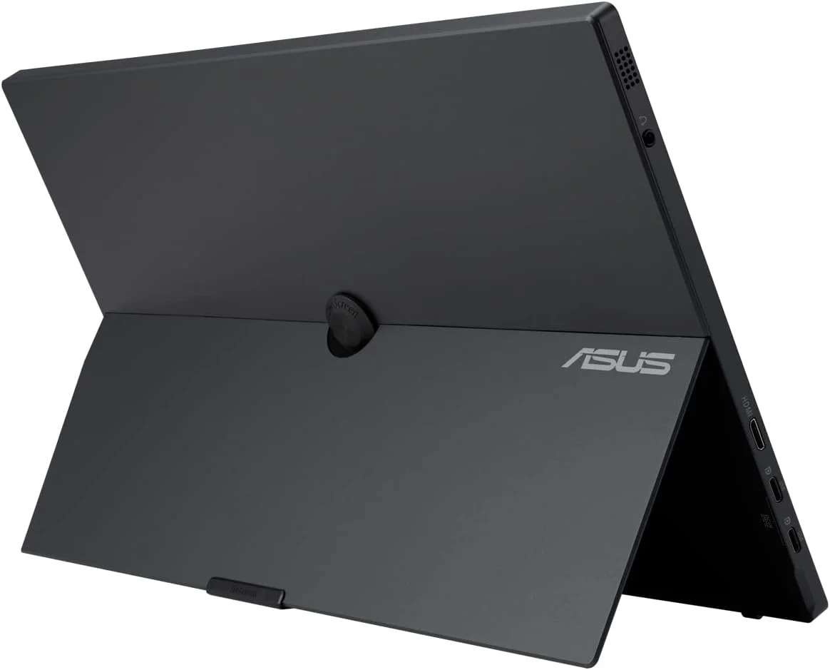 مانیتور قابل حمل لمسی ASUS ZenScreen Touch MB16AHT: 15.6 اینچ FHD (1920 x 1080)، IPS، لمس 10 نقطه ای، Mini-HDMI، پایه ارگونومیک، سوکت سه پایه، فناوری های ASUS Flicker Free و Low Blue Light - مشکی