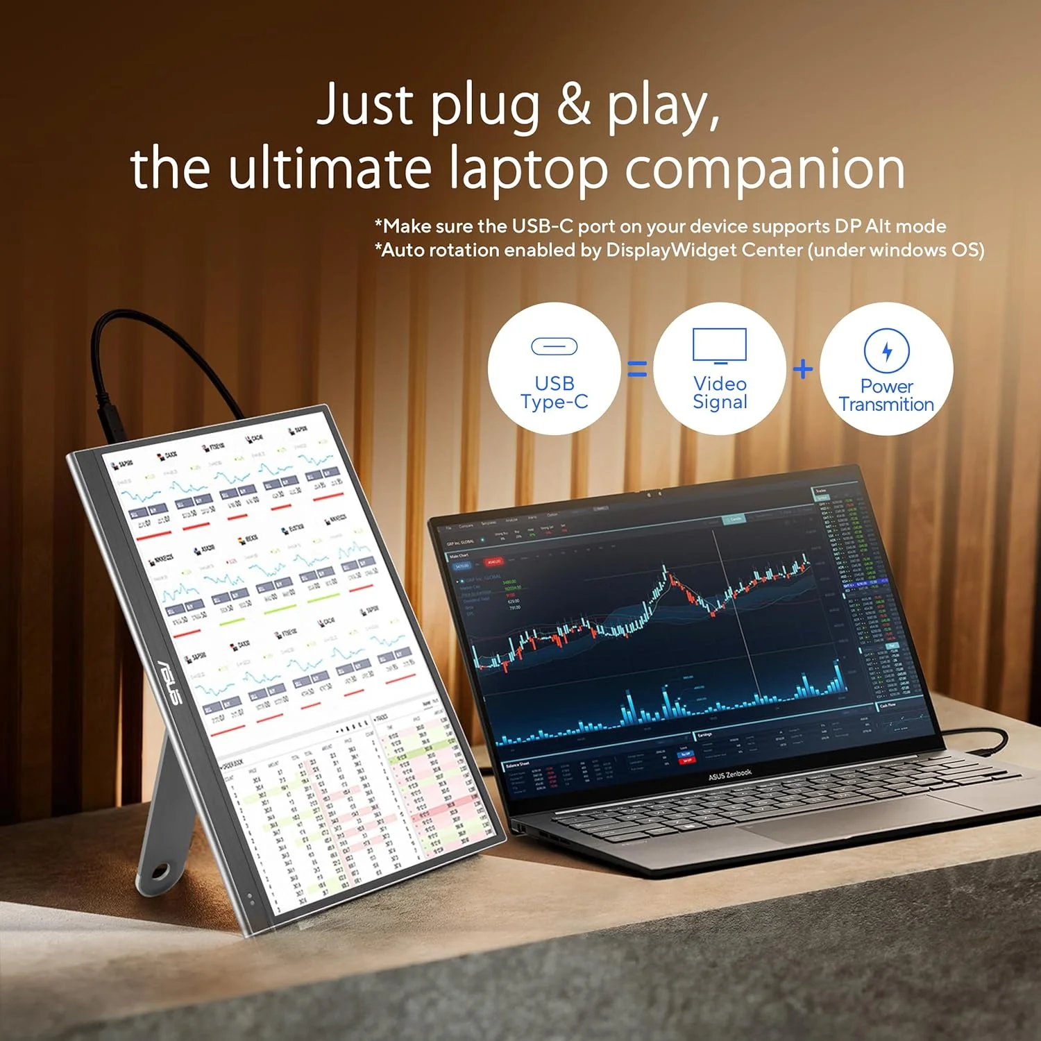 مانیتور قابل حمل 15.6 اینچی USB ایسوس ZenScreen OLED MQ16AHE - 100% DCI-P3، Full HD 1920 x 1080، 16:9، 1ms، HDR 10-720g سبک وزن، USB Type-C، Mini HDMI، چرخش خودکار، پایه 360 درجه، سوکت