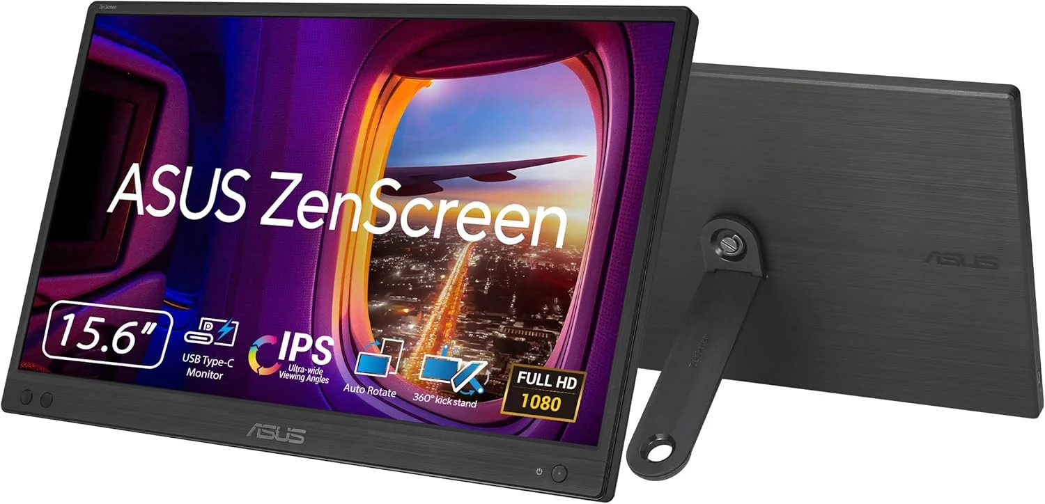 مانیتور قابل حمل ایسوس ZenScreen MB166CR - صفحه نمایش لپ تاپ 15.6 اینچ مشکی