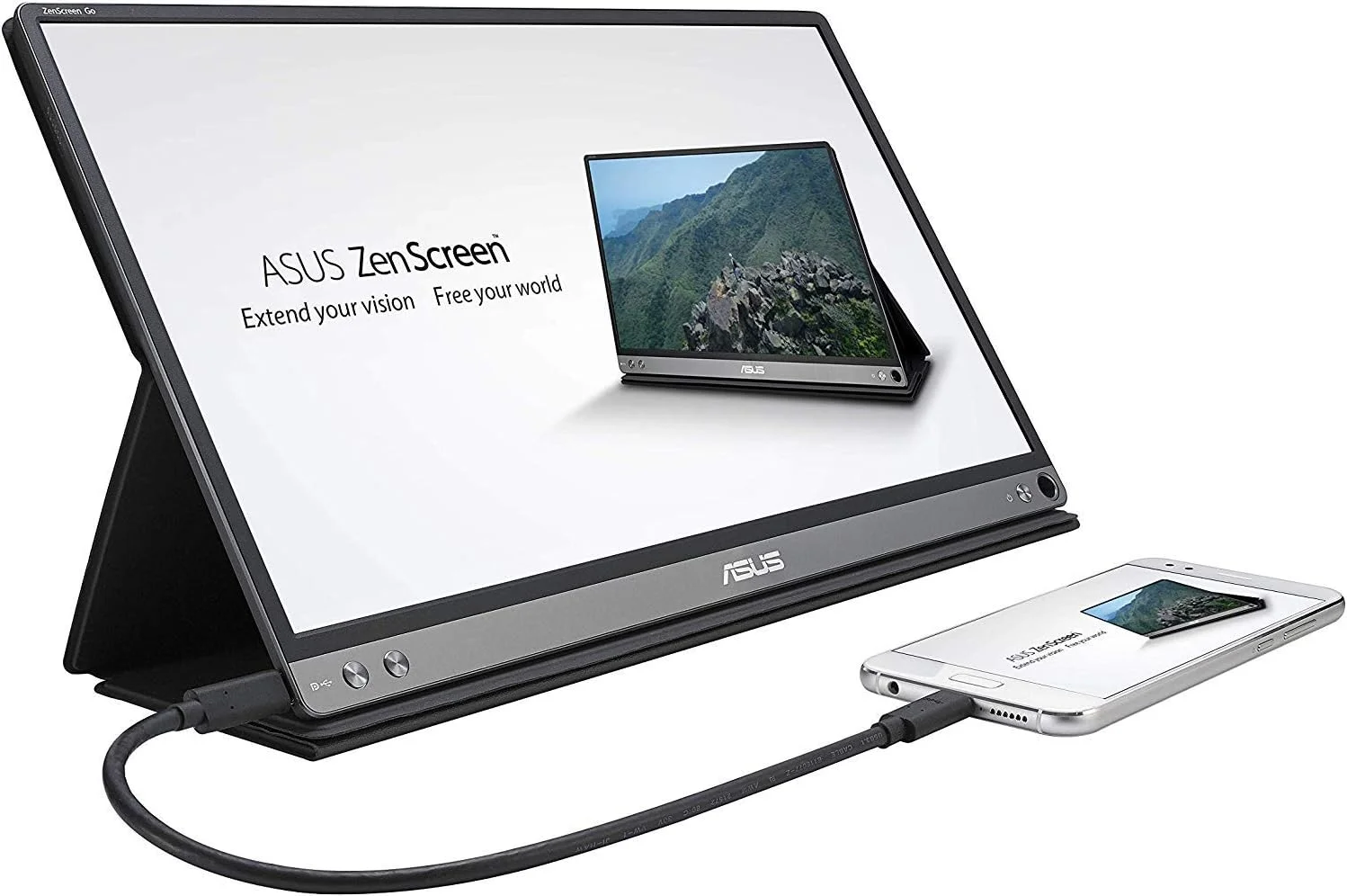 مانیتور قابل حمل 15.6 اینچی ASUS ZenScreen Go MB16AP Full HD IPS USB Type-C (بازسازی شده) - مشکی