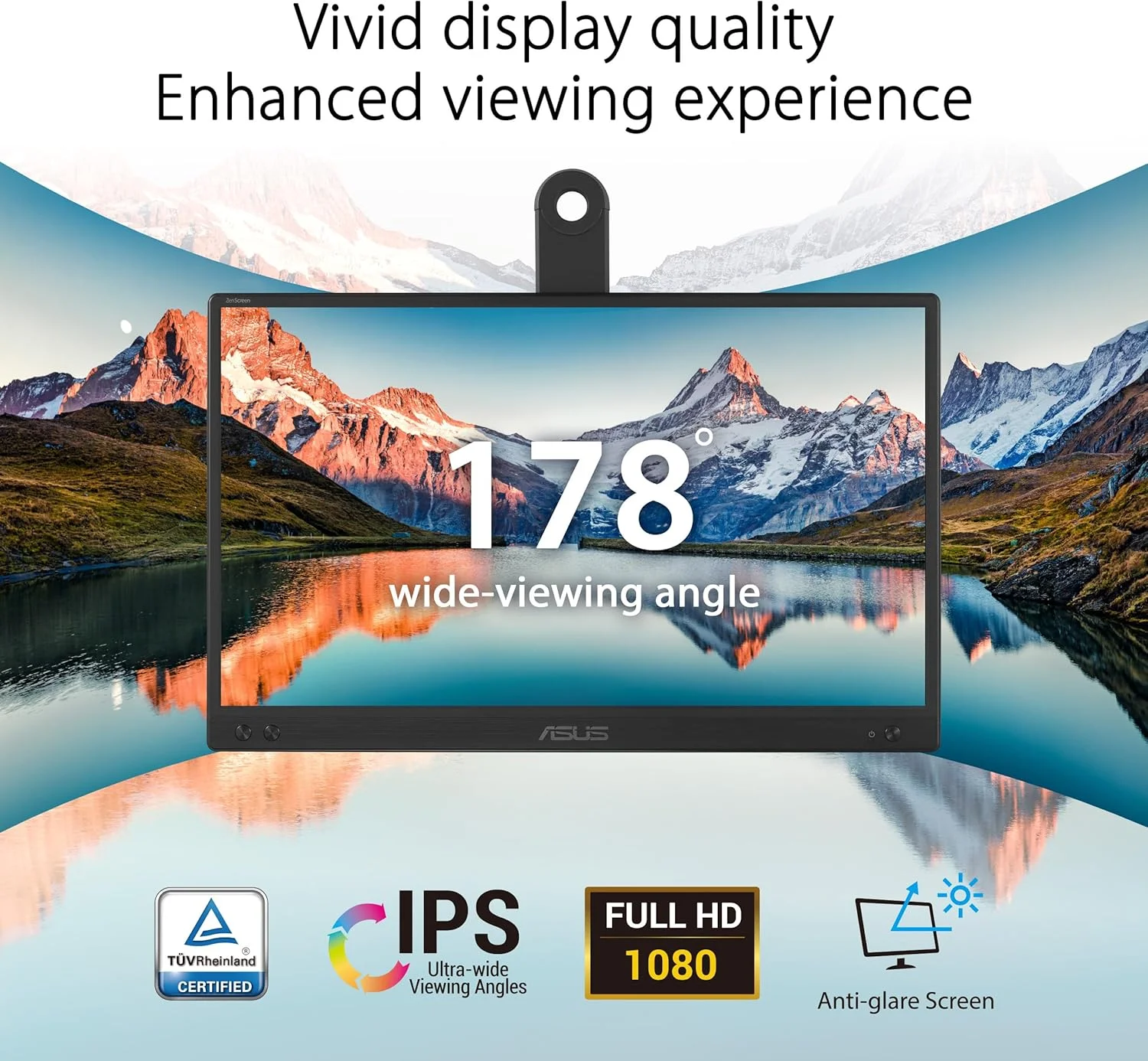 مانیتور قابل حمل ایسوس ZenScreen MB166CR - صفحه نمایش لپ تاپ 15.6 اینچ مشکی