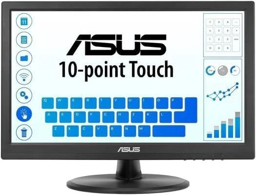 مانیتور مراقبت از چشم ASUS VT168HR - 15.6 اینچ، HD (1366x768)، 60 هرتز، 5 میلی‌ثانیه، D-Sub + HDMI، مشکی