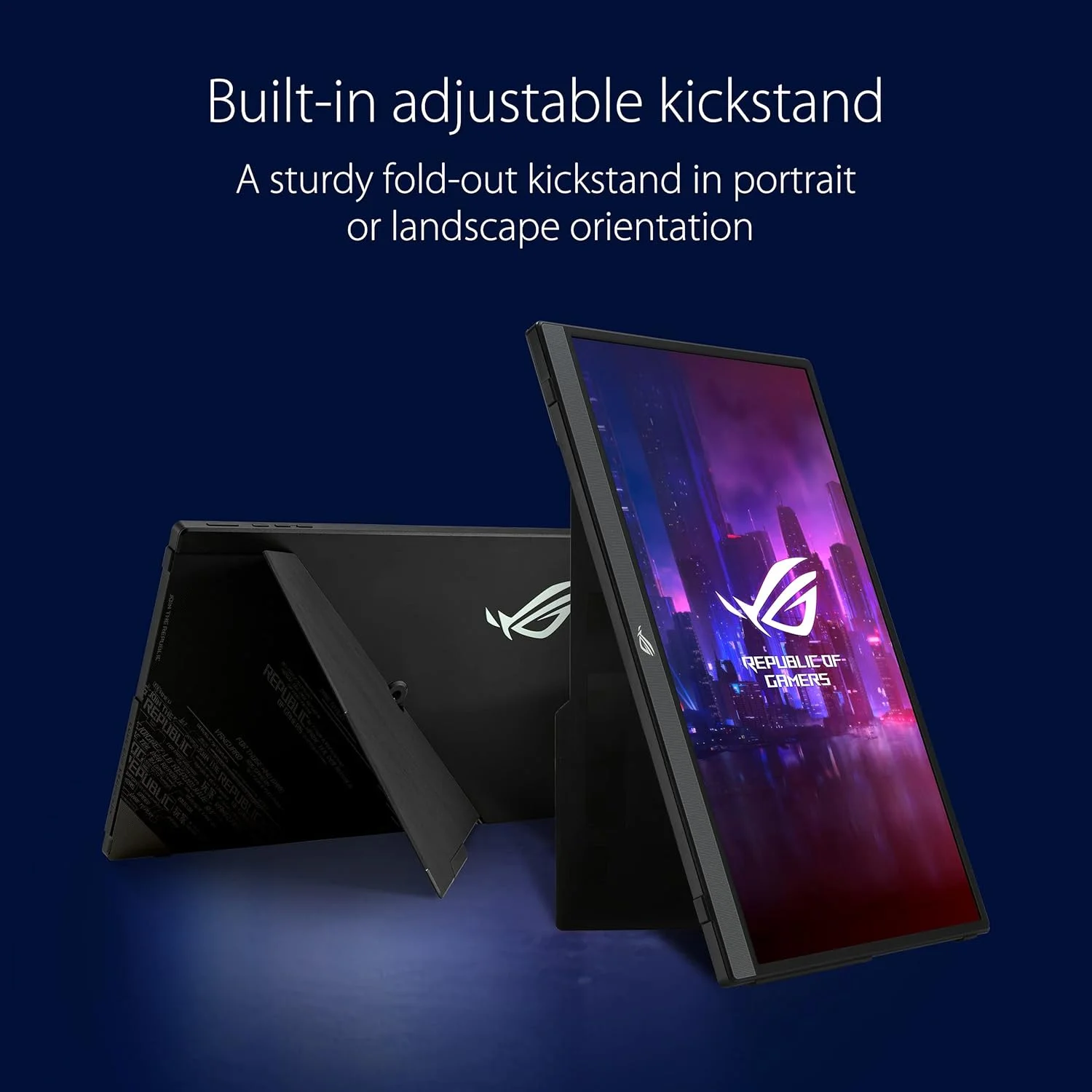 مانیتور گیمینگ قابل حمل 15.6 اینچی ASUS ROG Strix XG16AHP با نرخ نوسازی 144 هرتز FHD (1920 x 1080)، پنل IPS، NVIDIA G-SYNC، ضد تابش نور، باتری 7800 میلی آمپر ساعتی، پایه تاشو، USB Type-C، micro HDMI