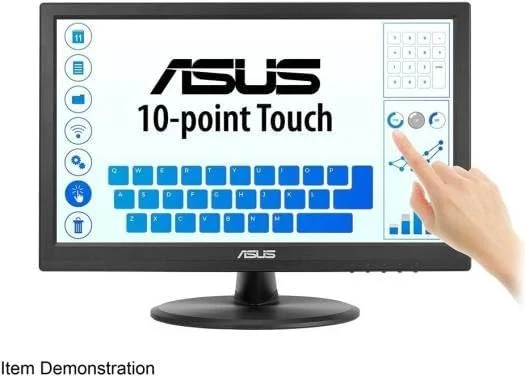 مانیتور مراقبت از چشم ASUS VT168HR - 15.6 اینچ، HD (1366x768)، 60 هرتز، 5 میلی‌ثانیه، D-Sub + HDMI، مشکی