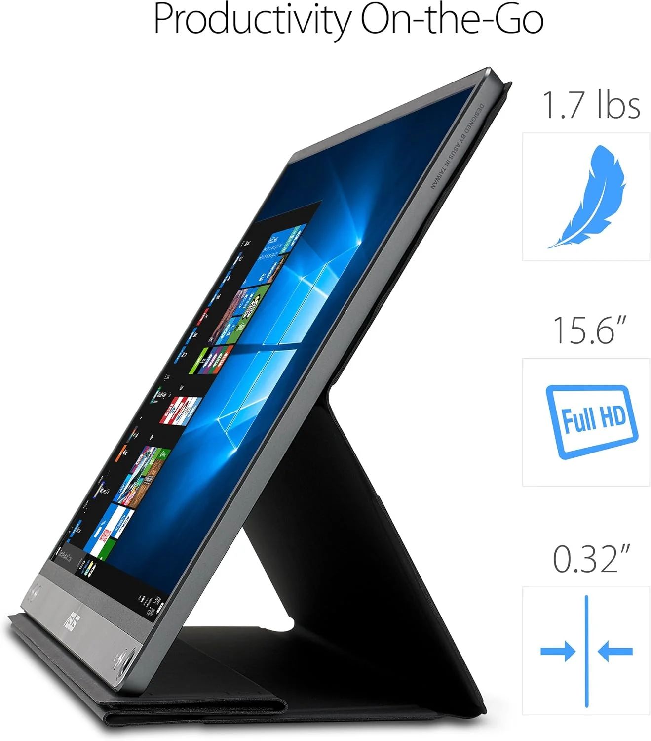 مانیتور 15.6 اینچی ایسوس ZenScreen MB16AC با کیفیت Full HD IPS (بازسازی شده)