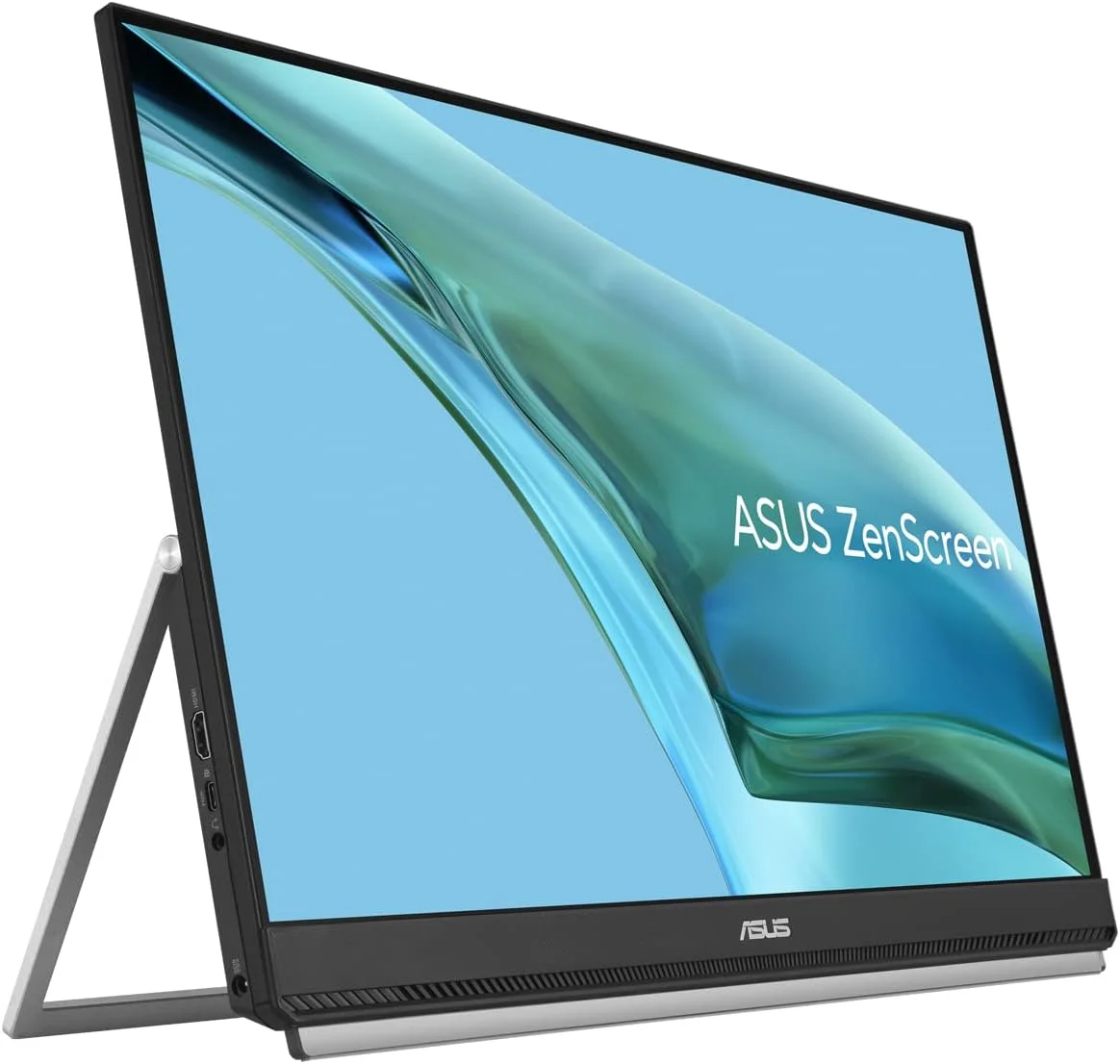 مانیتور قابل حمل ASUS ZenScreen MB249C - 23.8 اینچ FHD (1920 x 1080)، پنل بدون فریم، فناوری IPS، ضد تابش نور، USB-C®، بلندگوها، طراحی پایه، گیره C، قلاب پارتیشن، پایداری سبز