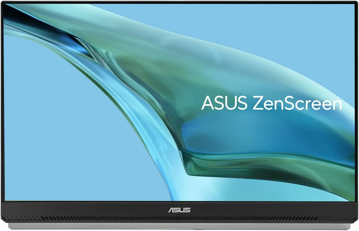 مانیتور قابل حمل ASUS ZenScreen MB249C - 23.8 اینچ FHD (1920 x 1080)، پنل بدون فریم، فناوری IPS، ضد تابش نور، USB-C®، بلندگوها، طراحی پایه، گیره C، قلاب پارتیشن، پایداری سبز