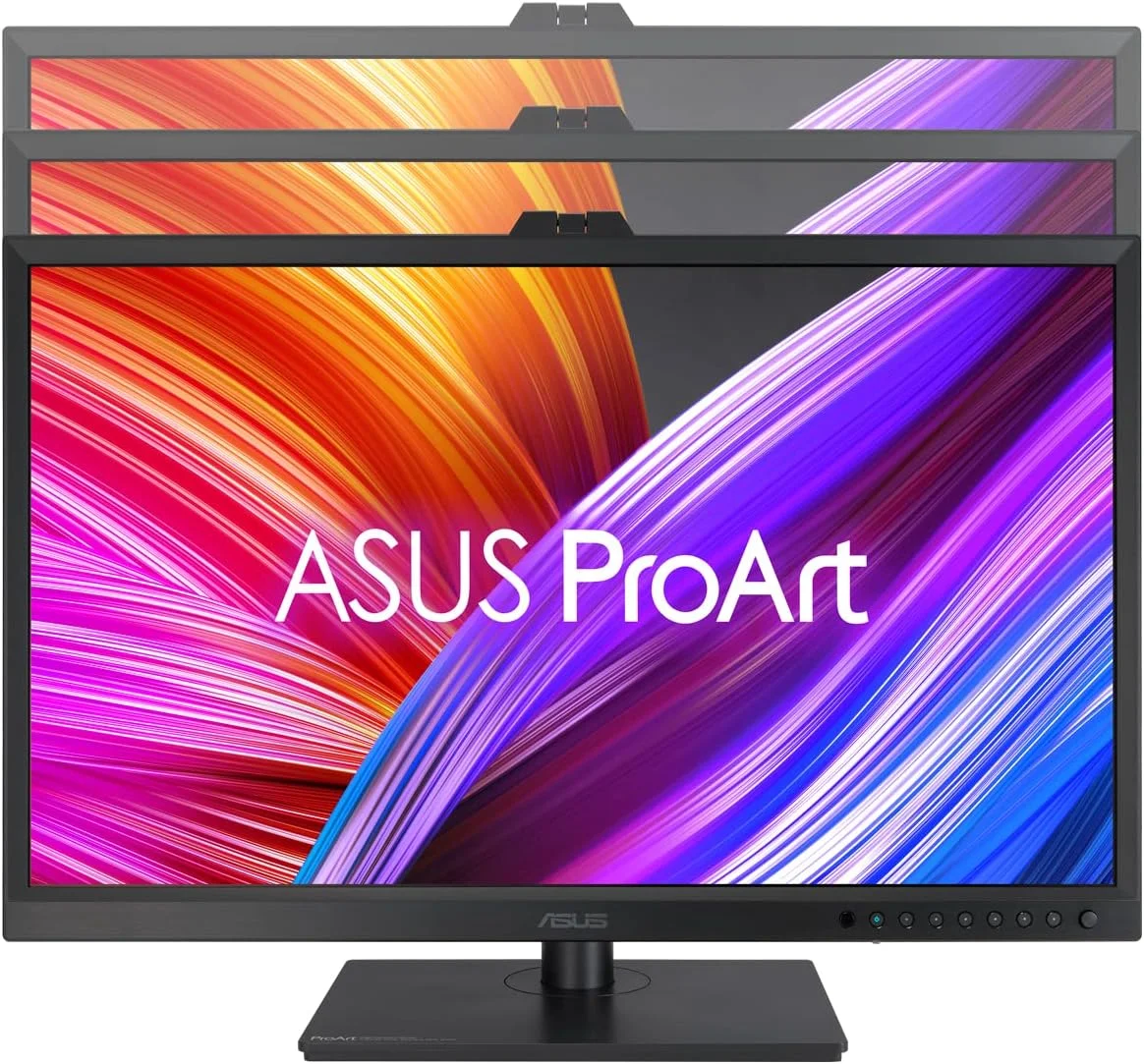 مانیتور حرفه ای ASUS ProArt Display OLED PA32DC – 31.5 اینچ، 4K UHD (3840 x 2160)، 99% DCI-P3، رنگ سنج داخلی، HDR-10، HLG، ΔE < 1، USB-C، HDMI، Calman Ready، یکپارچه سازی ColourSpace