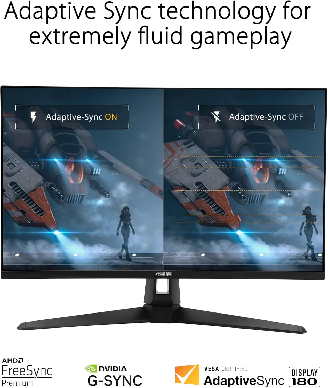 مانیتور گیمینگ ASUS TUF Gaming VG27AQ3A - 27 اینچ، QHD (2560x1440)، 180 هرتز، Fast IPS، ELMB Sync، 1 میلی‌ثانیه (GTG)، Freesync Premium™، سازگار با G-Sync، Variable Overdrive، 130% sRGB - مشکی