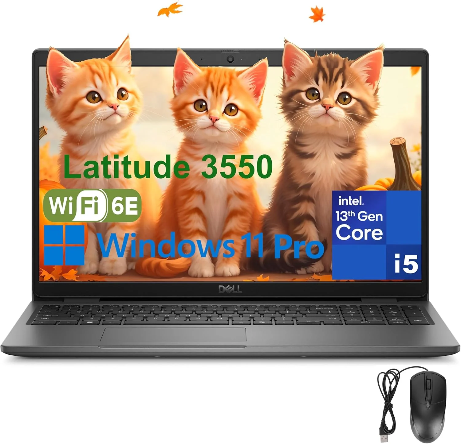 لپ تاپ Dell Latitude 3550 مناسب کار و تجارت، پردازنده Intel Core i5-1335U (بهتر از i7-1255U)، رم 16 گیگابایت DDR5، حافظه SSD 512 گیگابایت PCIe، صفحه نمایش 15.6 اینچ FHD، WiFi 6E، بلوتوث، وب کم FHD، USB4 Type-C، ویندوز 11 پرو