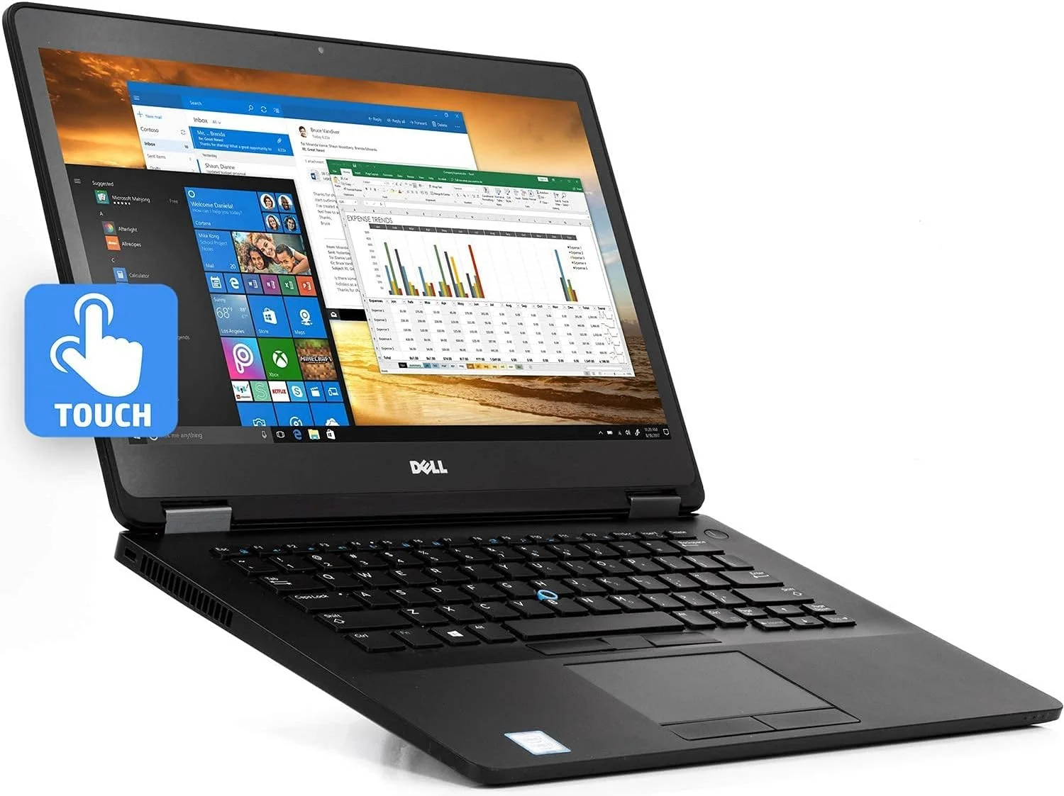 لپ تاپ تجاری DELL Latitude 7470 (بازسازی شده)، پردازنده Intel Core i5 نسل ششم، 8 گیگابایت رم DDR4، هارد 256 گیگابایتی SSD، صفحه نمایش لمسی 14 اینچی، ویندوز 10 پرو