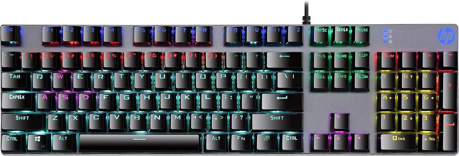کیبورد گیمینگ مکانیکی سیم دار RGB مدل HP GK400F