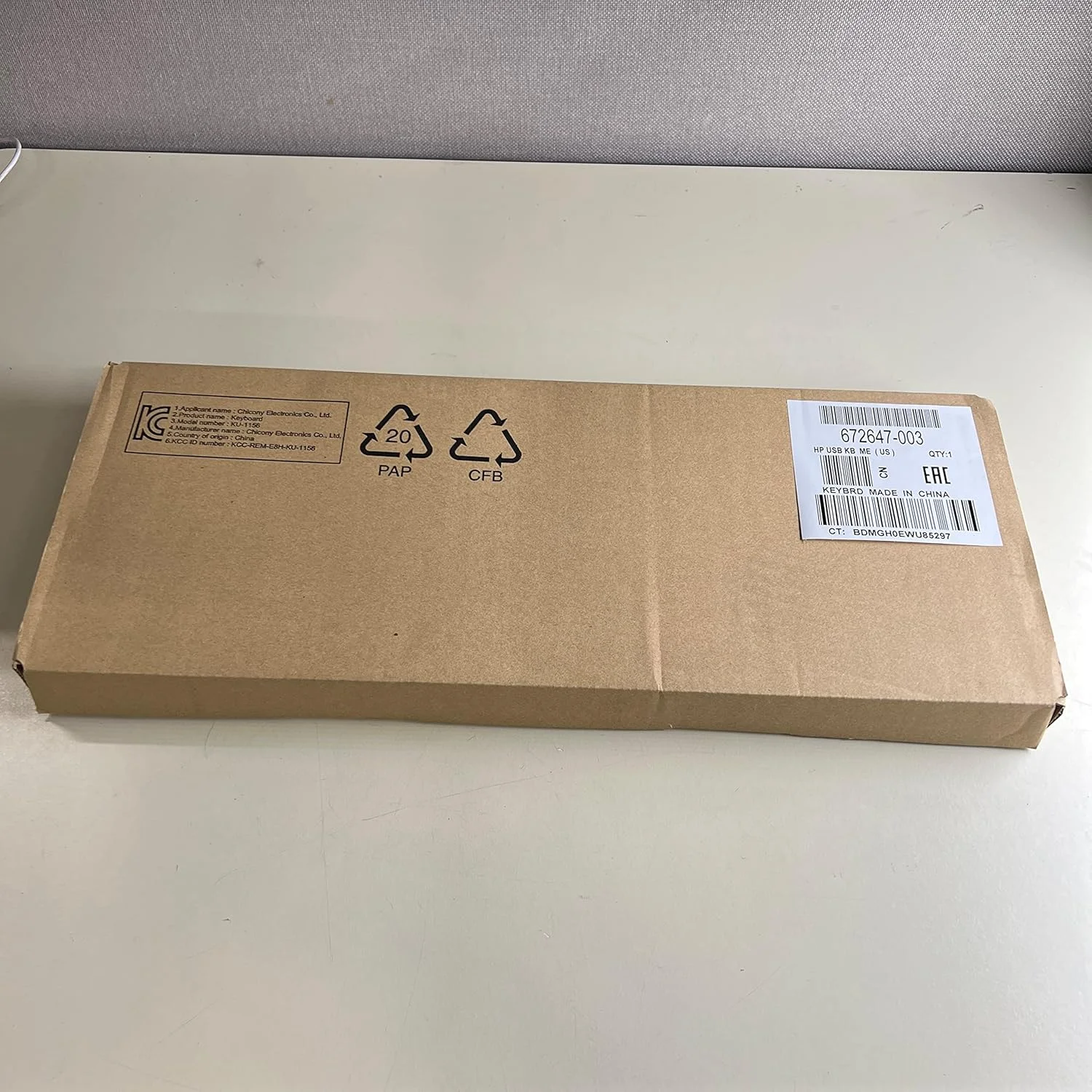 کیبورد مشکی HP مدل KU-1156 با شماره قطعه 672647-003