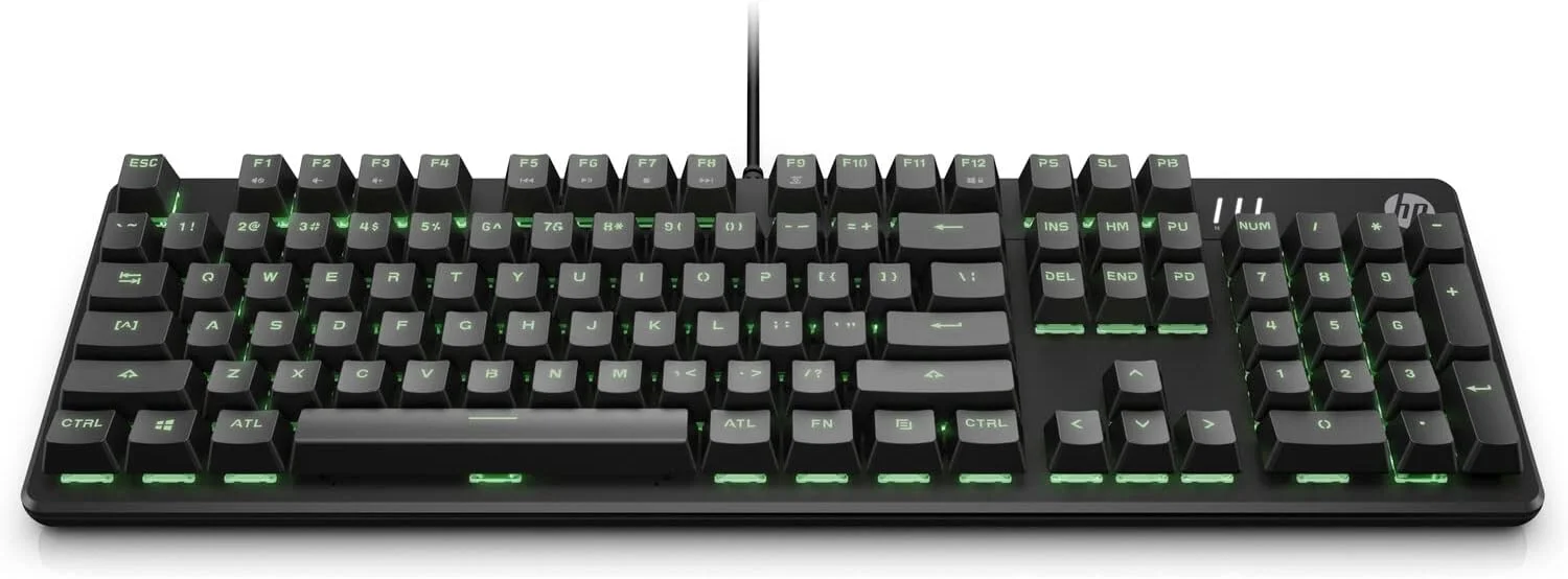 کیبورد گیمینگ HP Pavilion 500، کیبورد مکانیکی، USB سیمی، نور پس زمینه RGB، مشکی - 3VN40AA