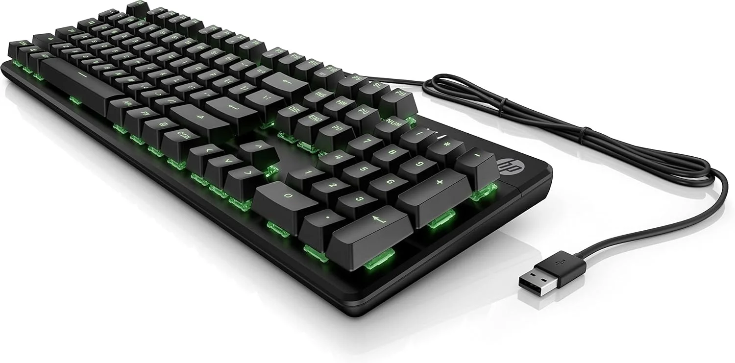 کیبورد گیمینگ HP Pavilion 500، کیبورد مکانیکی، USB سیمی، نور پس زمینه RGB، مشکی - 3VN40AA