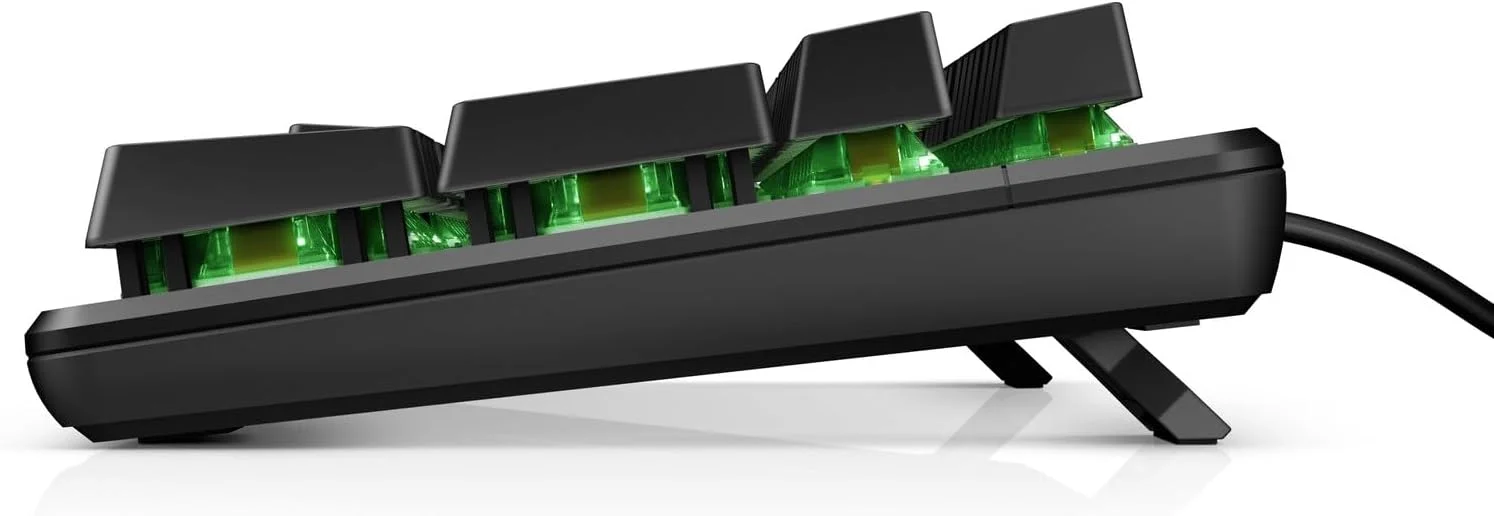 کیبورد گیمینگ HP Pavilion 500، کیبورد مکانیکی، USB سیمی، نور پس زمینه RGB، مشکی - 3VN40AA