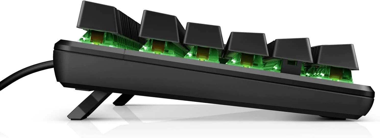 کیبورد گیمینگ HP Pavilion 500، کیبورد مکانیکی، USB سیمی، نور پس زمینه RGB، مشکی - 3VN40AA