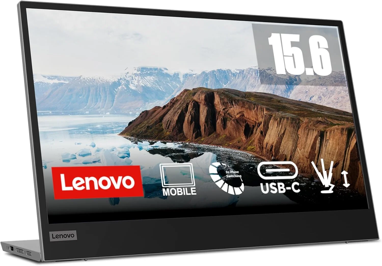 مانیتور قابل حمل 15.6 اینچی لنوو L15، FHD، 1080p، 60 هرتز، IPS، 6ms، USB-C، همراه با کاور، مشکی کلاغی [66E4UAC1WL] - 3 سال گارانتی