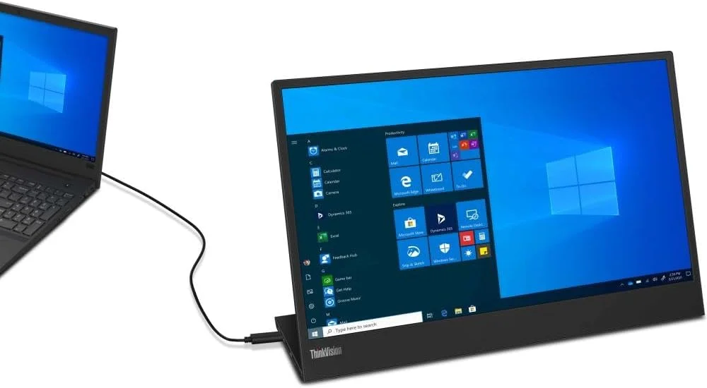 مانیتور قابل حمل 15.6 اینچی لنوو ThinkVision M15 Full HD WLED LCD - نسبت تصویر 16:9 - مشکی کلاغی