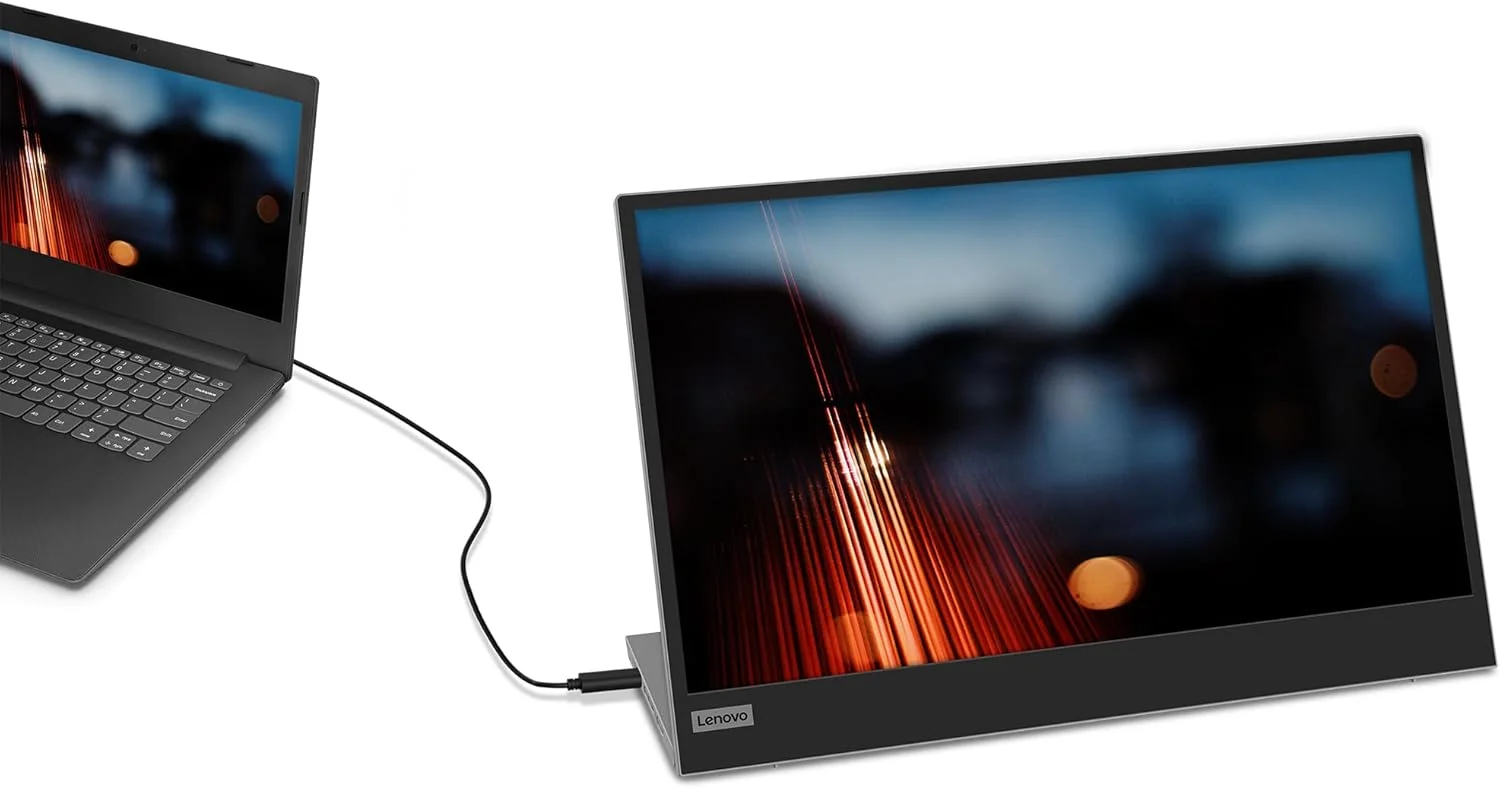 مانیتور قابل حمل 15.6 اینچی لنوو L15، FHD، 1080p، 60 هرتز، IPS، 6ms، USB-C، همراه با کاور، مشکی کلاغی [66E4UAC1WL] - 3 سال گارانتی