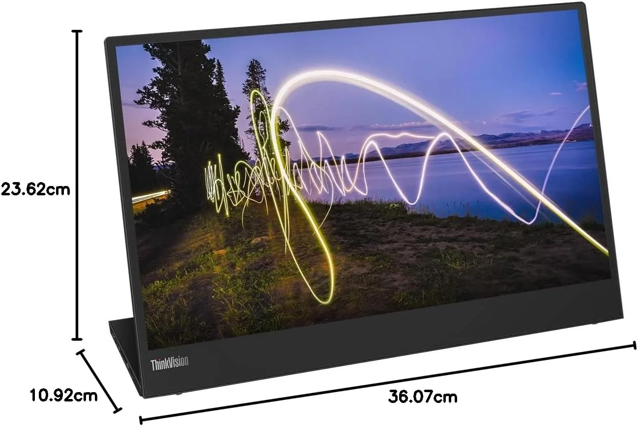 مانیتور قابل حمل 15.6 اینچی لنوو ThinkVision M15 Full HD WLED LCD - نسبت تصویر 16:9 - مشکی کلاغی