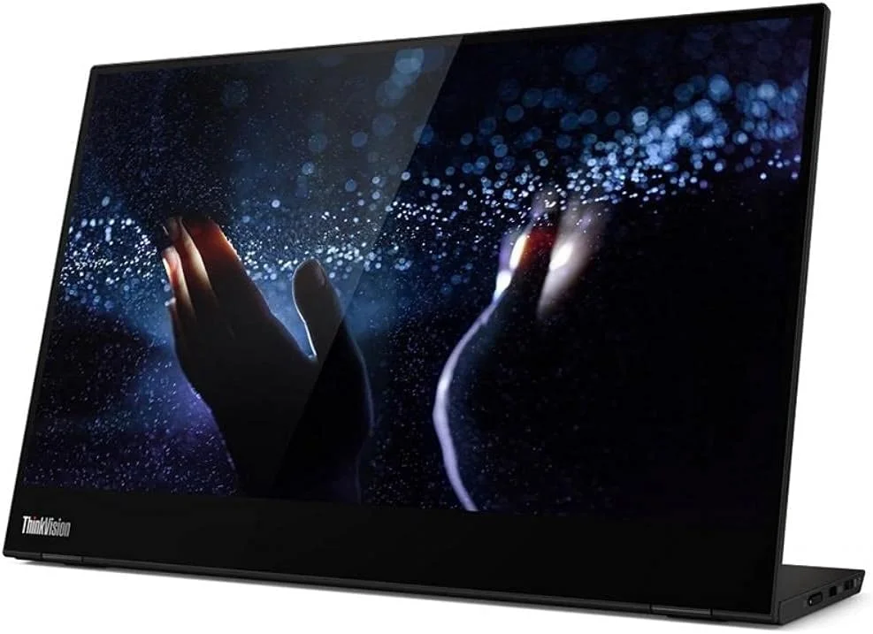 مانیتور قابل حمل لمسی لنوو ThinkVision M14t با صفحه نمایش 14 اینچی FHD IPS، زمان پاسخگویی 6 میلی‌ثانیه، 2 پورت USB 3.1 Type-C و قلم فعال - مشکی کلاغی