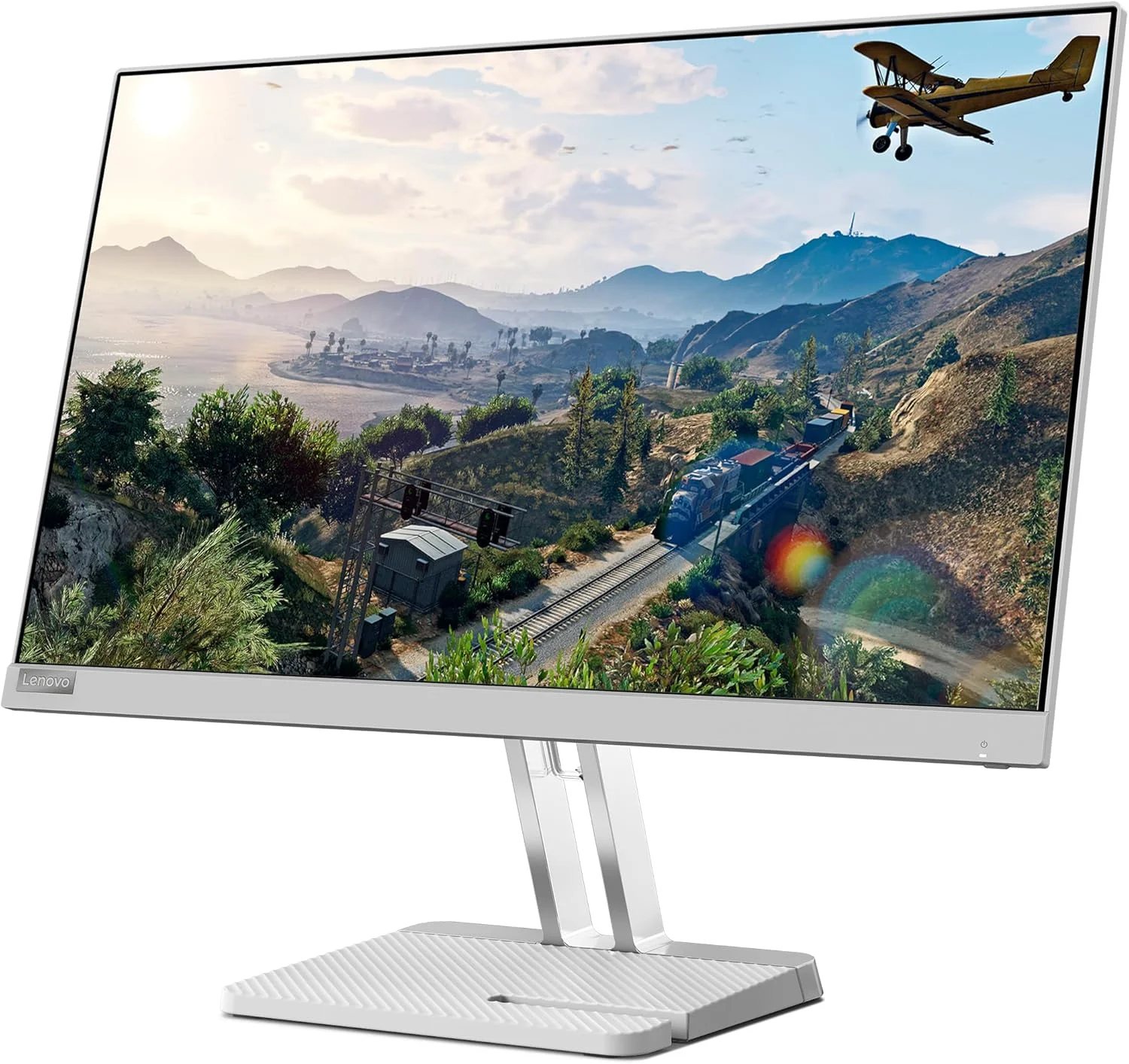 مانیتور 24 اینچی لنوو سری L (60.45 سانتی متر)| FHD فوق باریک | 100 هرتز، 72% NTSC، 4 میلی ثانیه، AMD FreeSync، HDMI 1.4، VGA، پایه شیب دار، برای استفاده در خانه و محل کار، 3 سال گارانتی، خاکستری ابری L24e-40