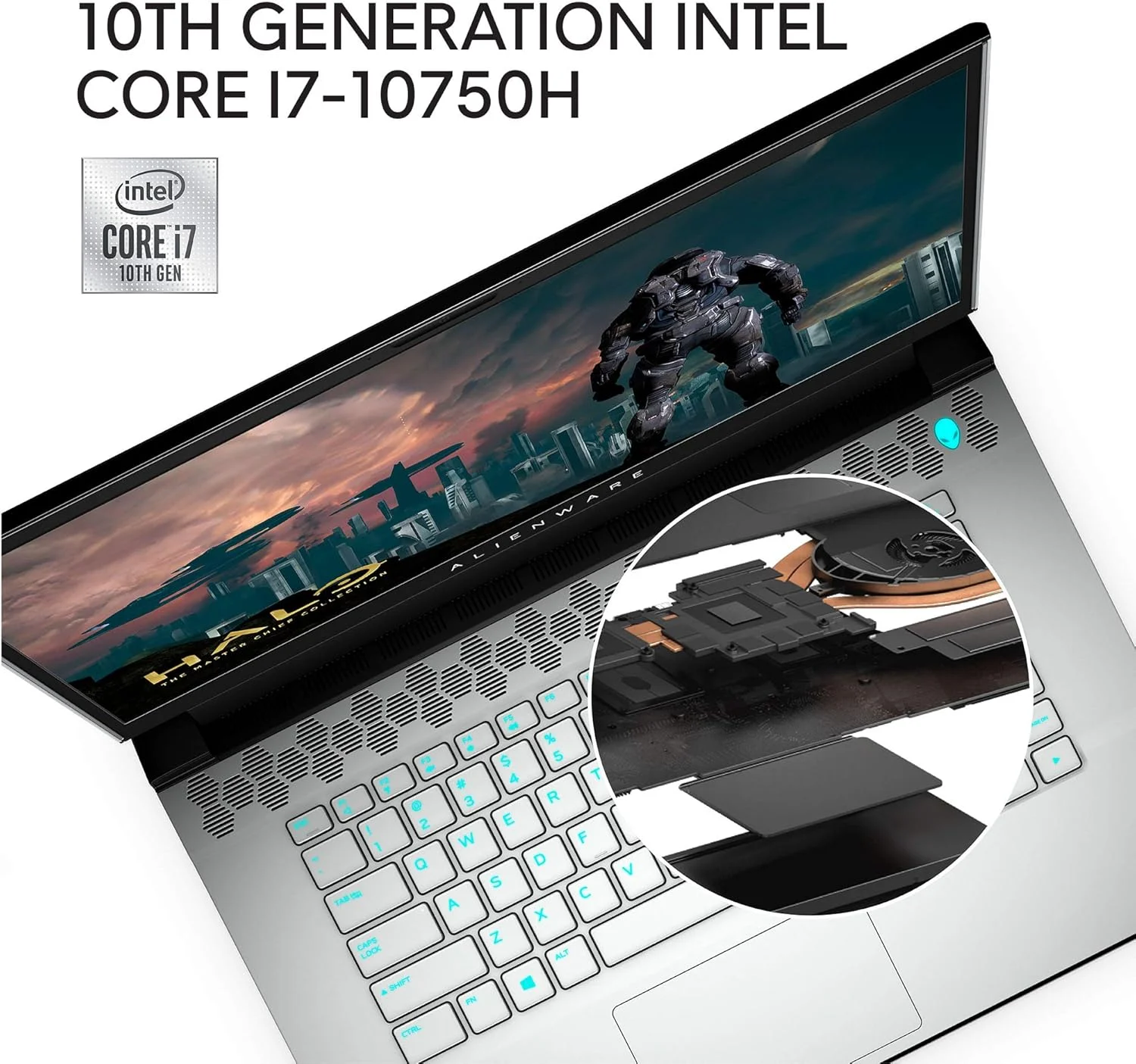 لپ تاپ گیمینگ Alienware m15 R3 با صفحه نمایش 15.6 اینچی FHD - رنگ Lunar Light، پردازنده نسل دهم Intel Core i7-10750H، رم 16 گیگابایتی DDR4، حافظه SSD 512 گیگابایتی (AWm15-7272WHT-PUS)