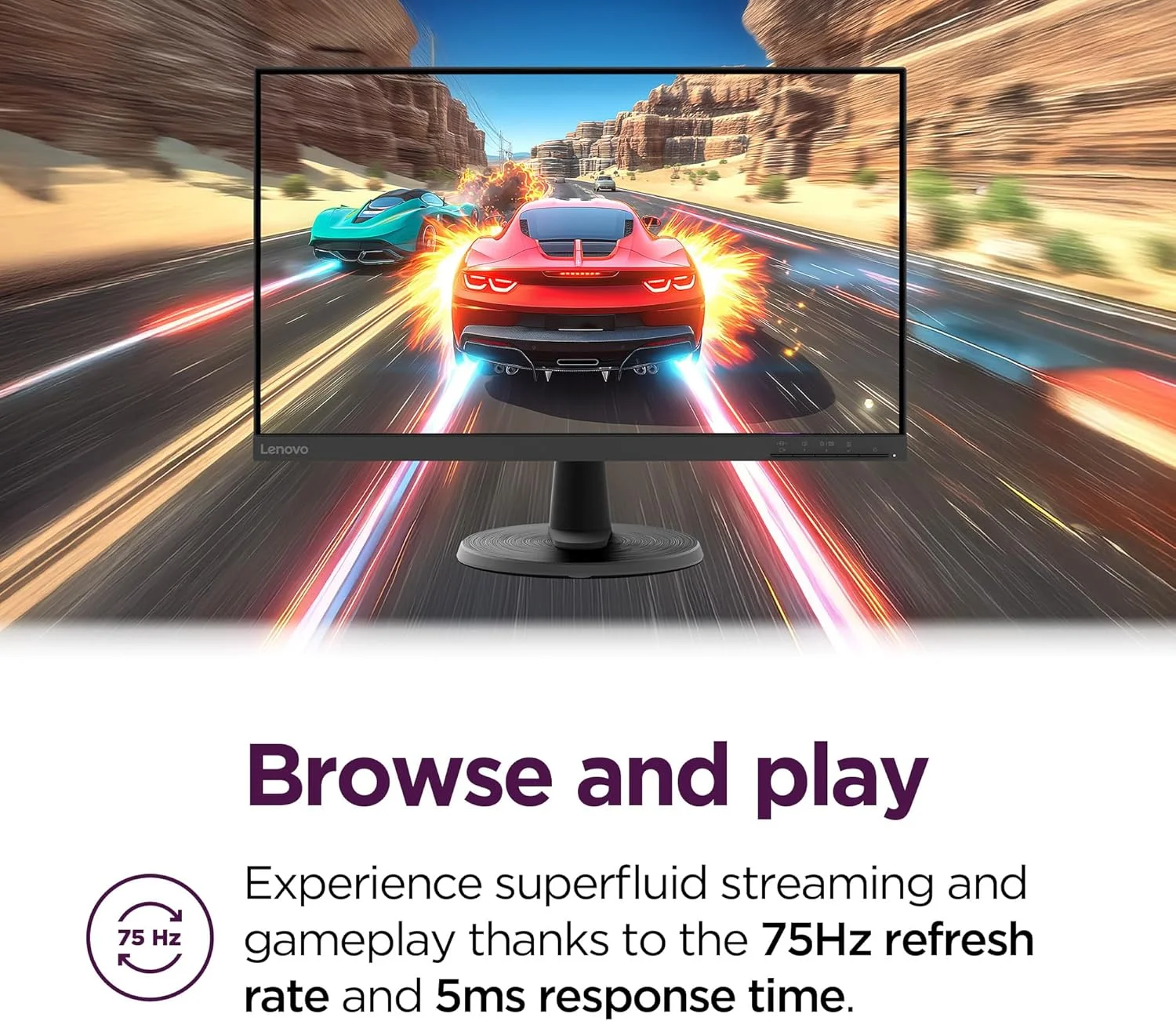 مانیتور لنوو D24-40، نمایشگر 23.8 اینچی FHD، پایه قابل تنظیم، پورت های HDMI و VGA، نرخ تازه سازی 75 هرتز، AMD FreeSync، روشنایی 250 نیت، مشکی کلاغی
