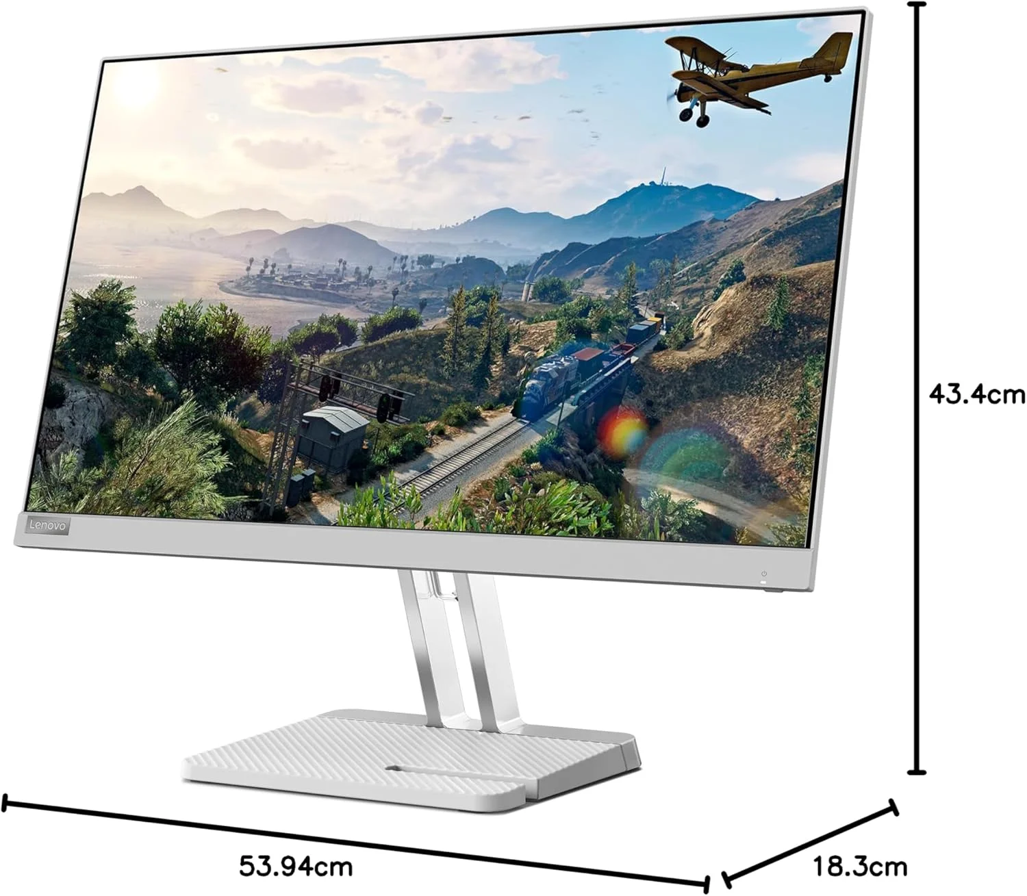 مانیتور 24 اینچی لنوو سری L (60.45 سانتی متر)| FHD فوق باریک | 100 هرتز، 72% NTSC، 4 میلی ثانیه، AMD FreeSync، HDMI 1.4، VGA، پایه شیب دار، برای استفاده در خانه و محل کار، 3 سال گارانتی، خاکستری ابری L24e-40