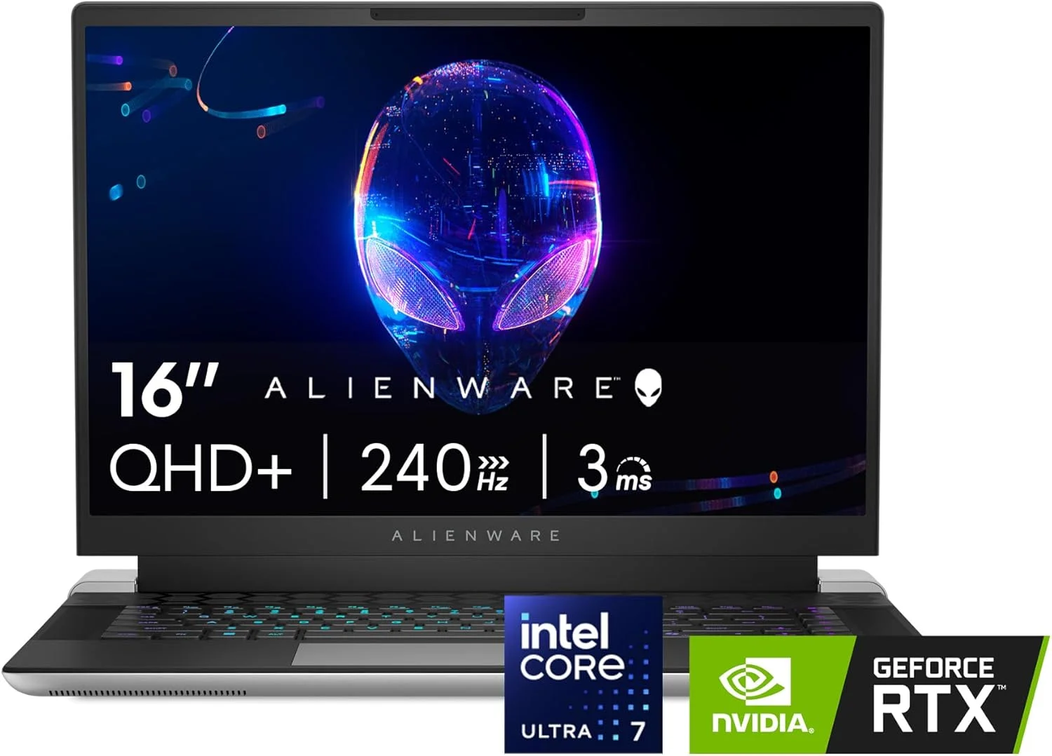 لپ تاپ گیمینگ Alienware X16 R2 - صفحه نمایش 16 اینچی QHD+ 240Hz 3ms، پردازنده Intel Core Ultra 7-155H، رم 16 گیگابایتی LPDDR5X، اس اس دی 1 ترابایتی، کارت گرافیک NVIDIA GeForce RTX 4070 8GB GDDR6، ویندوز 11 هوم، خدمات در محل - نقره ای قمری