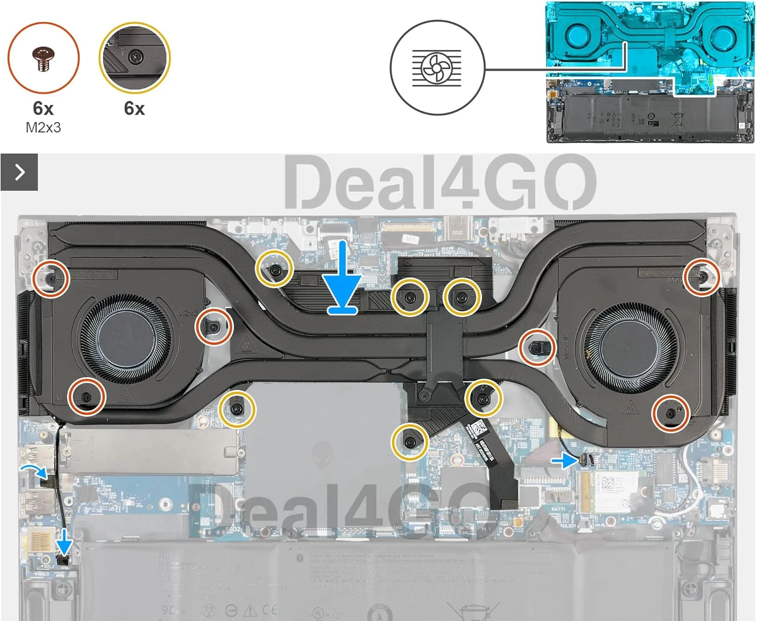 فن خنک کننده اصلی کارت گرافیک Deal4GO مدل EG75071S1-C410-S9A جایگزین برای لپ تاپ گیمینگ Dell Alienware M16 R2 فن خنک کننده اصلی کارت گرافیک Deal4GO مدل EG75071S1-C410-S9A جایگزین برای لپ تاپ گیمینگ Dell Alienware M16 R2