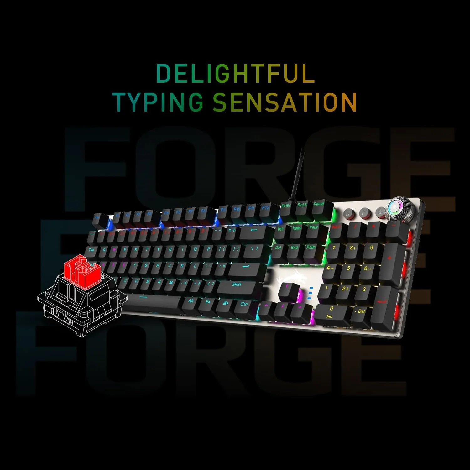 ست کیبورد مکانیکی گیمینگ RGB و ماوس MSI Forge GK310 Combo RED US، ضد شبح، سنسور اپتیکال 7200 DPI
