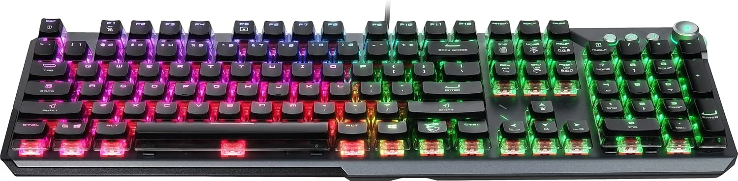 کیبورد گیمینگ مکانیکی MSI Vigor GK71 Sonic (طرحبندی UK) - سوییچهای MSI Sonic Red (خطی)، کلیدهای ارگونومیک، پایه ضد لغزش، نورپردازی RGB Mystic Light برای هر کلید، USB 2.0 - اندازه کامل کیبورد گیمینگ مکانیکی MSI Vigor GK71 Sonic (طرحبندی UK) - سوییچهای MSI Sonic Red (خطی)، کلیدهای ارگونومیک، پایه ضد لغزش، نورپردازی RGB Mystic Light برای هر کلید، USB 2.0 - اندازه کامل